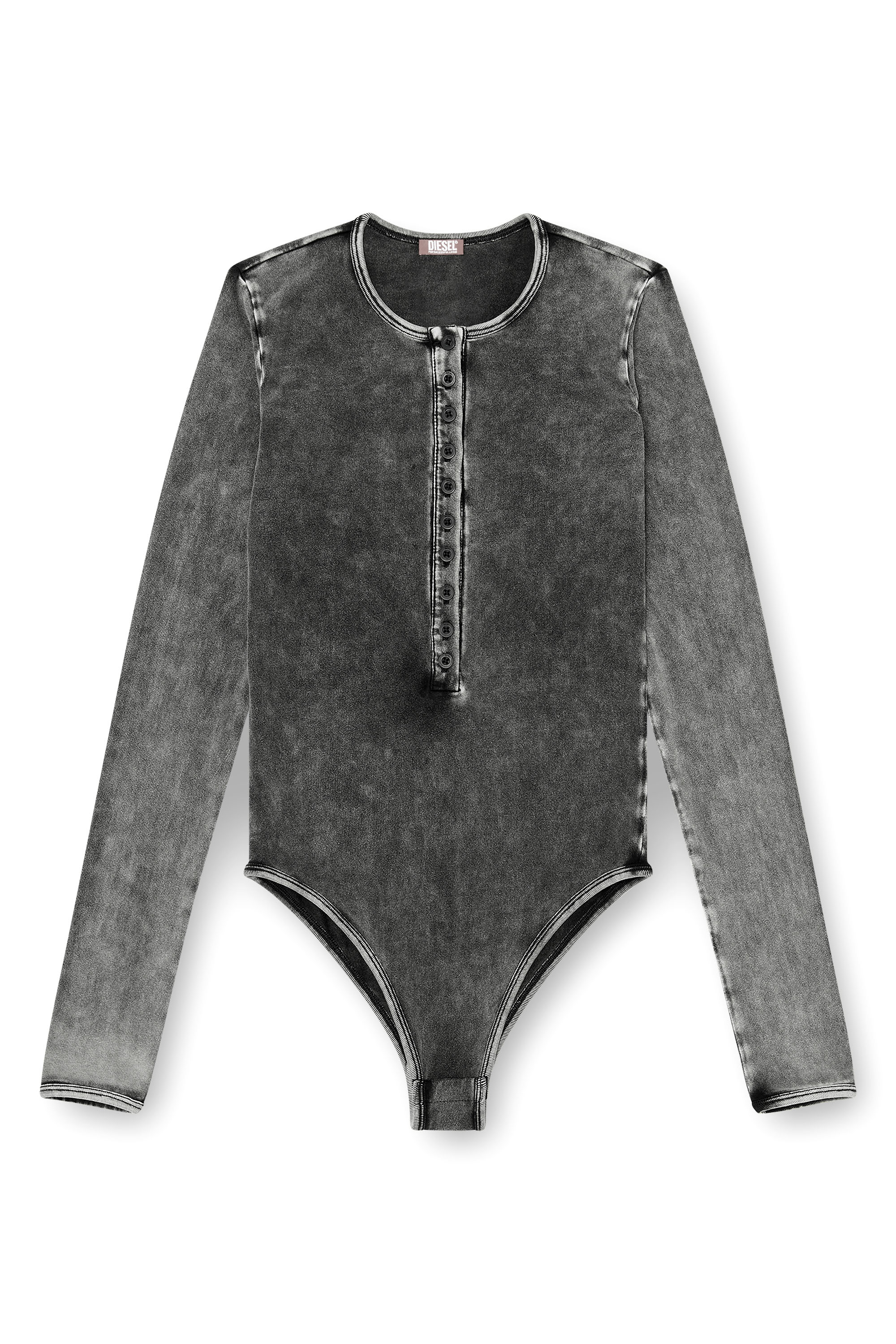 Diesel - FRESYA-DNM, Body en coton &agrave; boutons devant Femme in Gris - 6