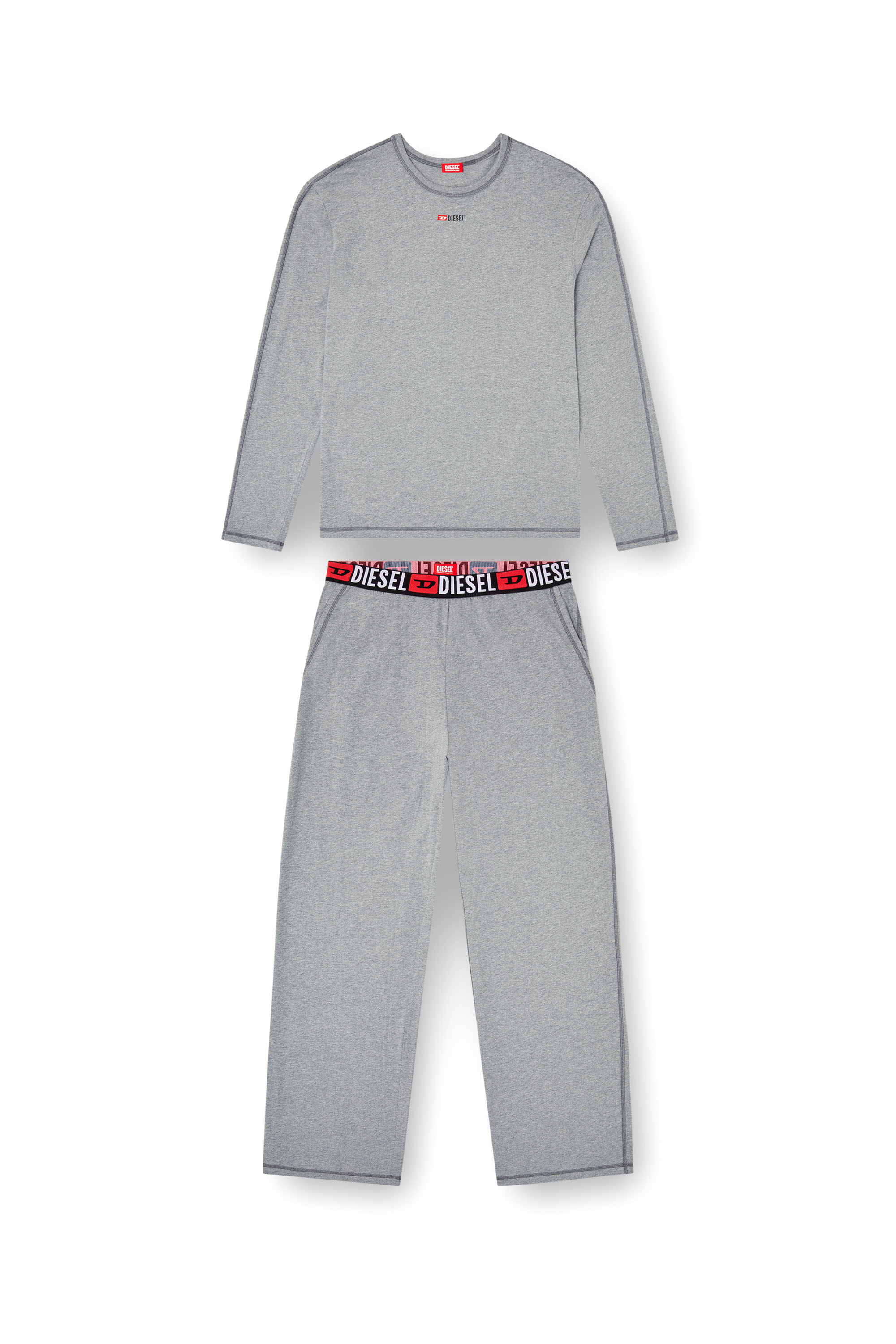 Diesel - SET-NOLAN-D-CORE, Pyjama en jersey de coton Homme in Gris - 4