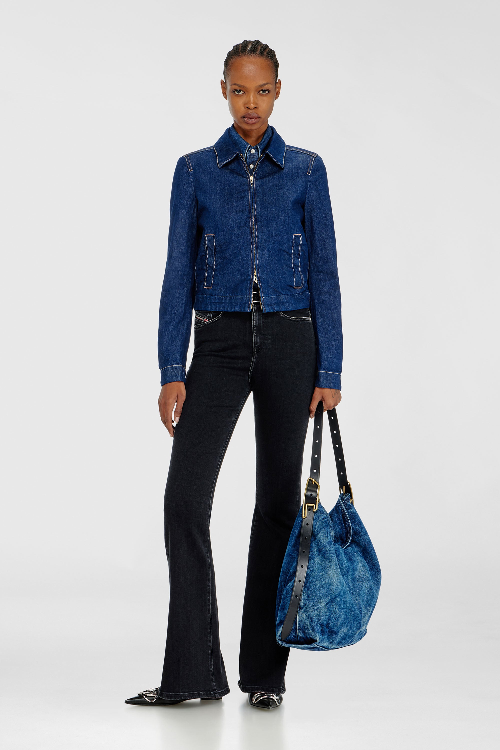 Diesel - DE-CORB, Female's Coach jacket in rinse denim in Dark Blue - 2