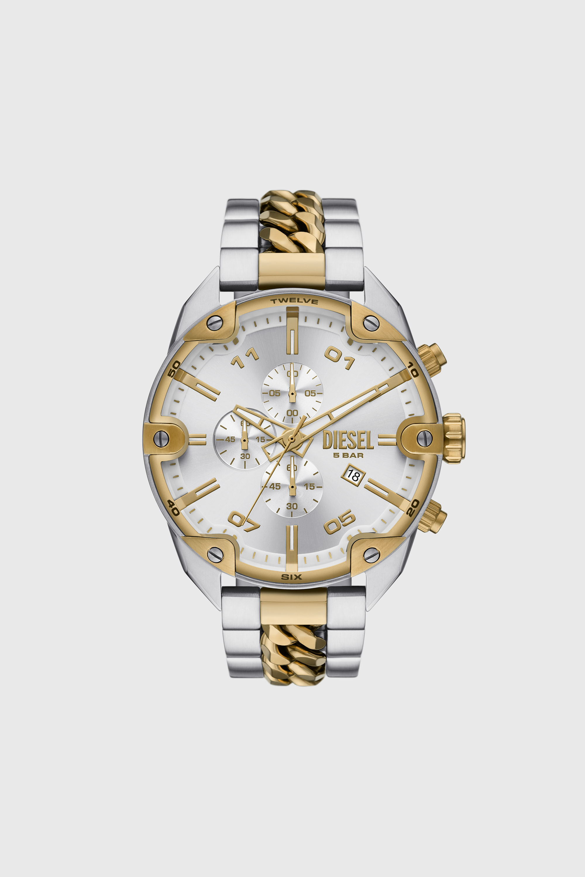 Men's Spiked Stainless Steel Watch | Silver | Diesel US