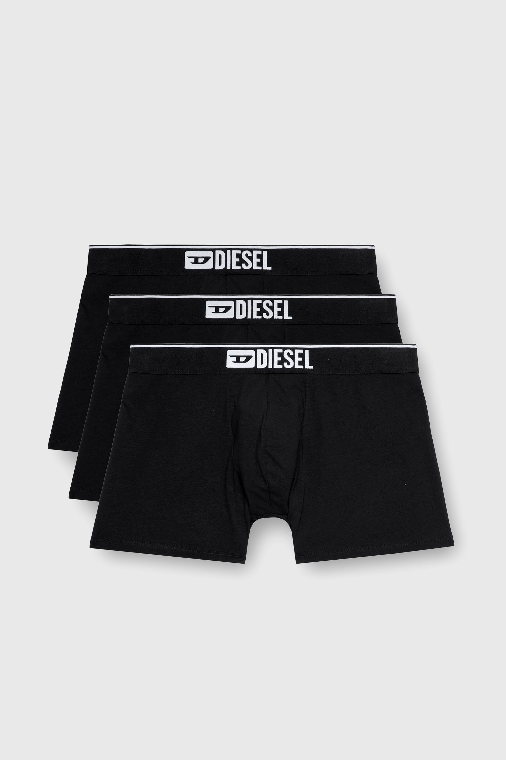 Diesel - UMBX-SEBASTIANTHREEPAC, Male's Three-pack of plain long boxer briefs in Black - 1