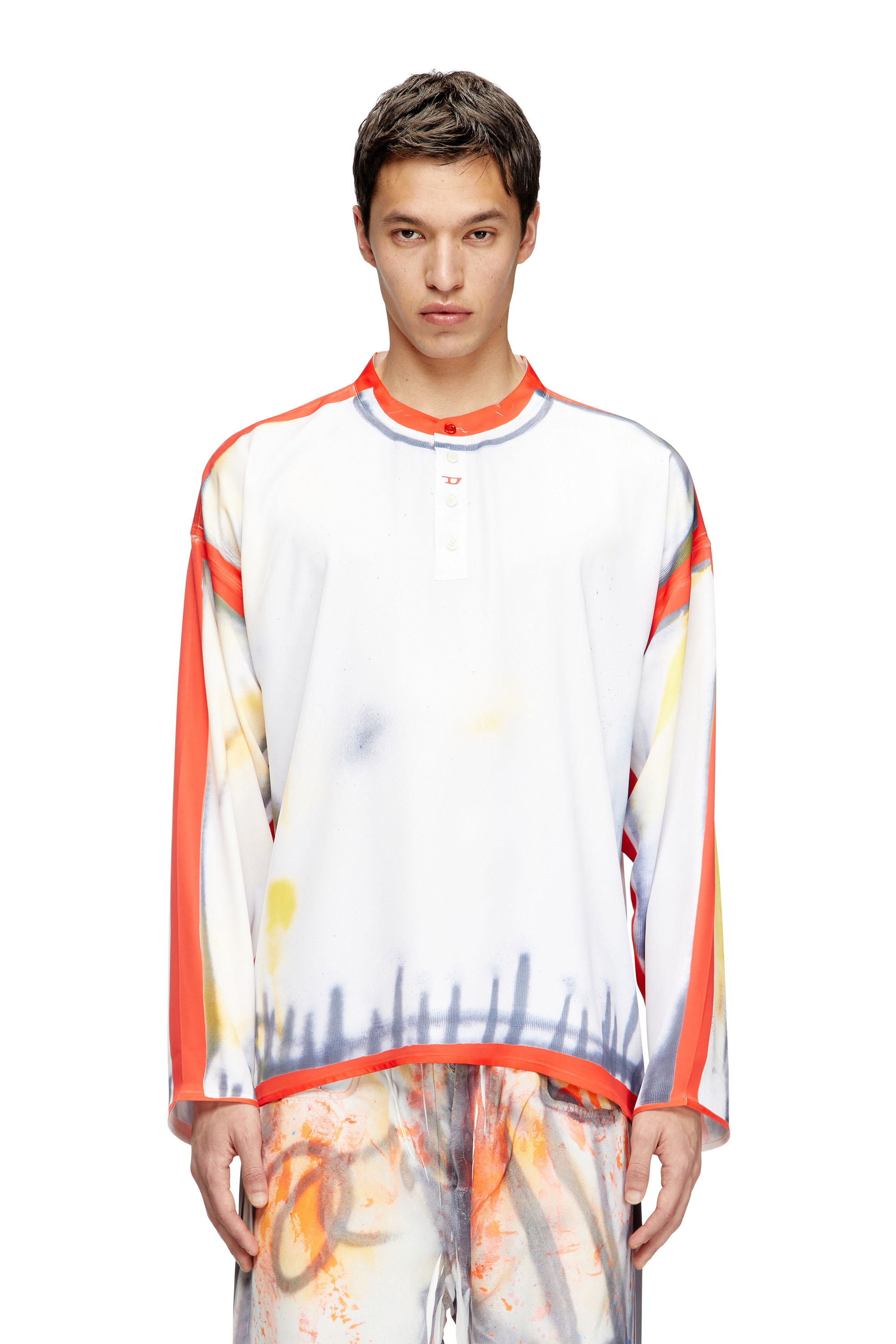 Diesel - T-OLAVI-A-SER-GRAFFITI-USA, Top Henley avec imprimé graffiti Mixte in Polychrome - 2