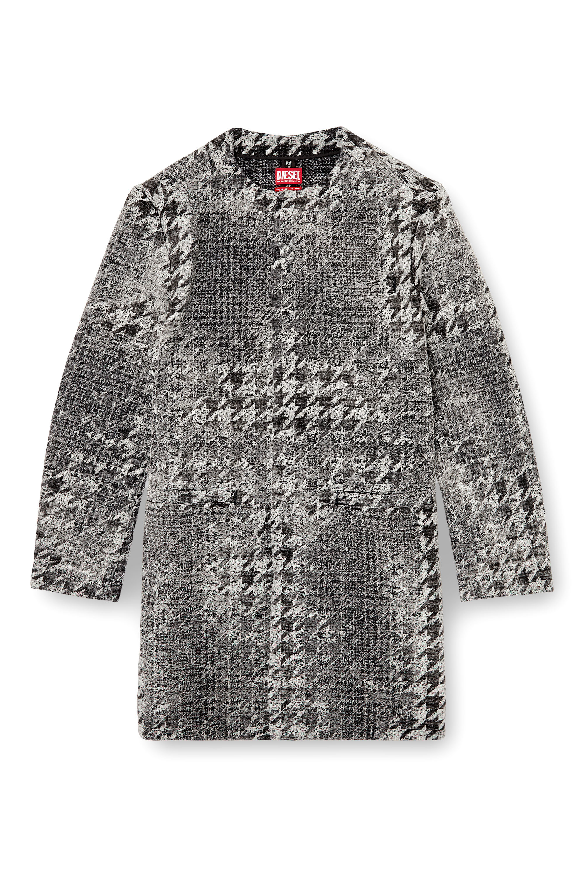 Diesel - D-LOT-FSH, Manteau en denim jacquard motif Prince-de-Galles Mixte in Noir - 4
