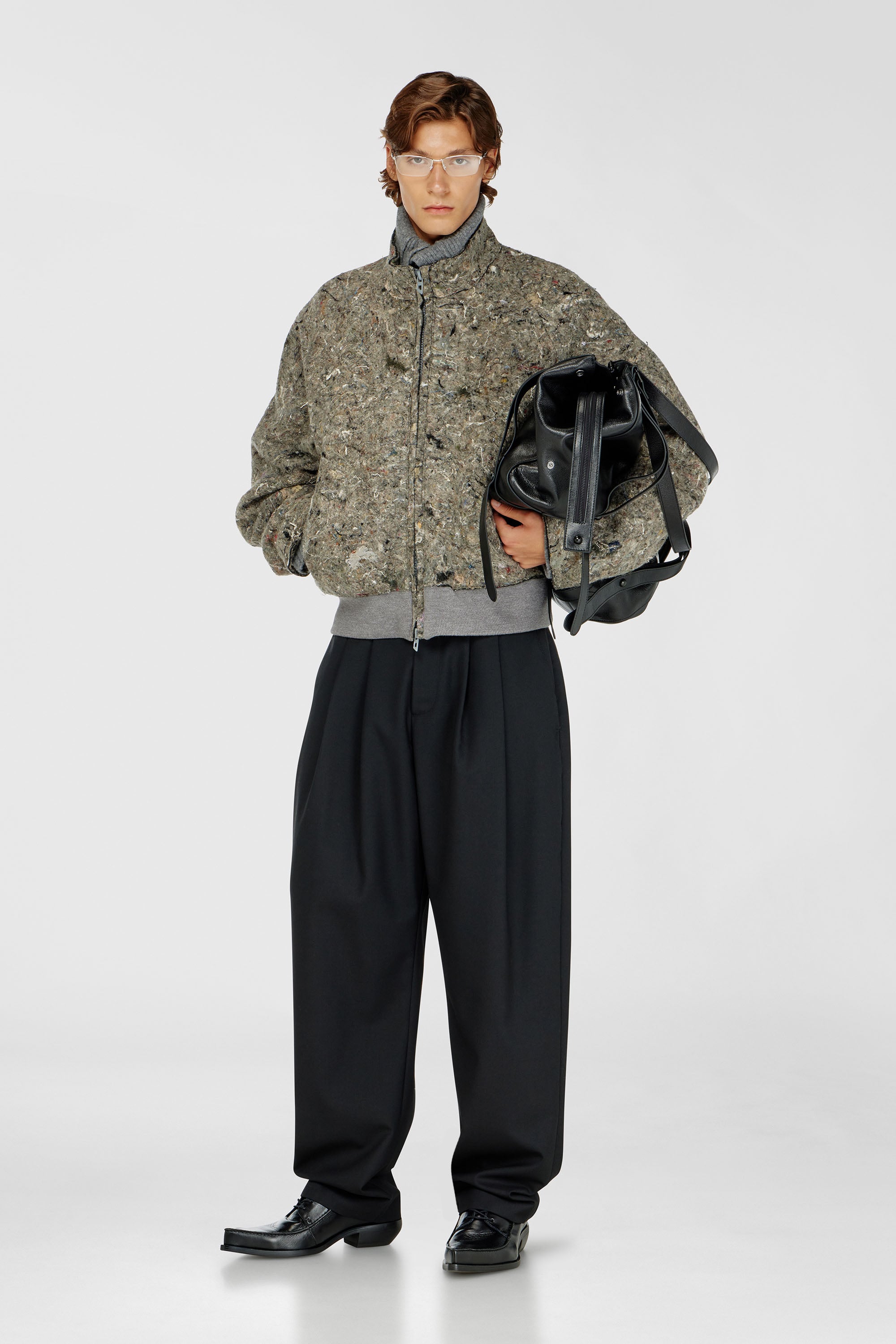 Diesel - J-DISTEM, Male's Upcycled felted jacket in Grey - 2