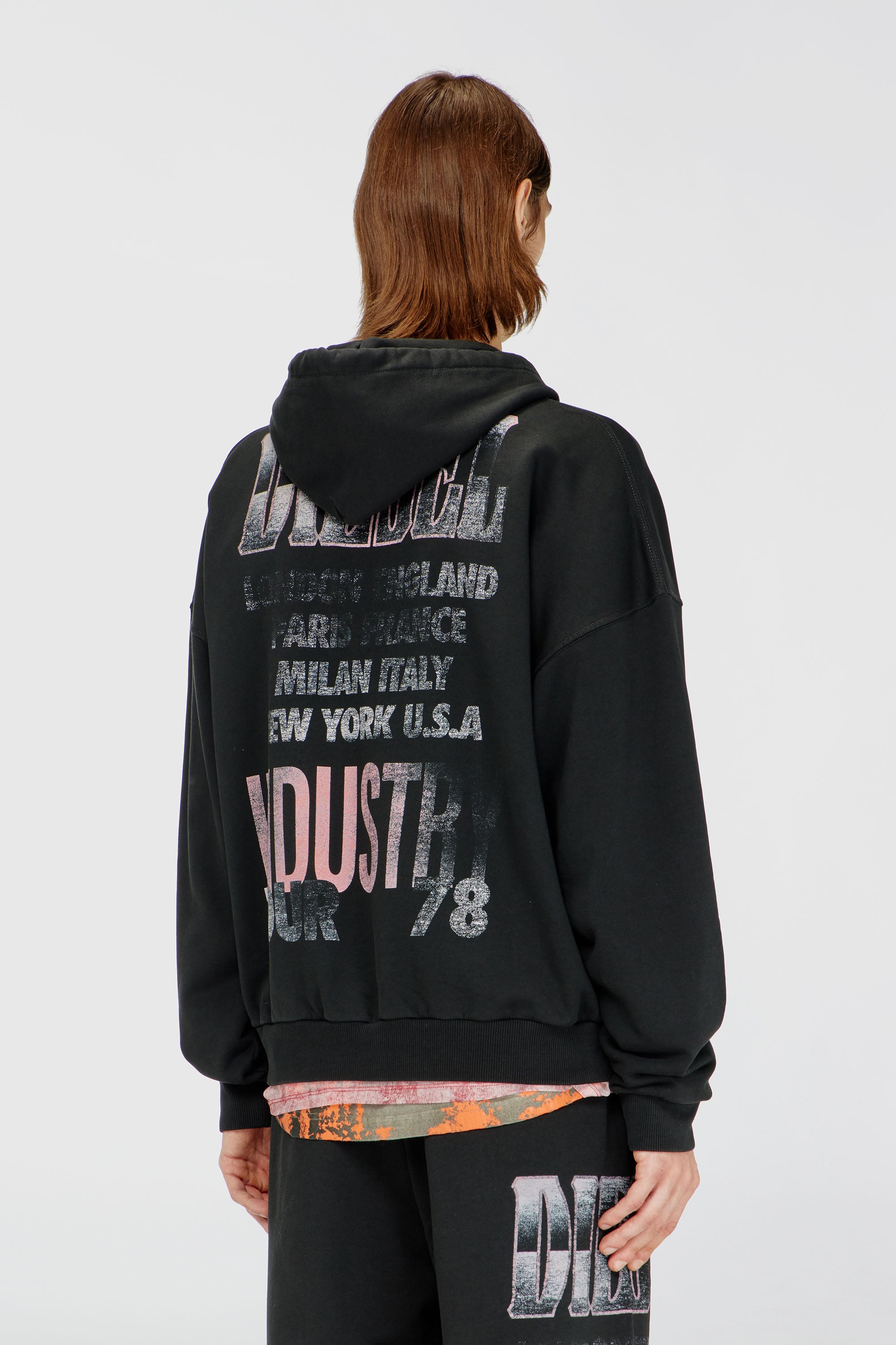 Diesel - S-WILL-ZIP, Sweat &agrave; capuche zipp&eacute; avec motifs concert Homme in ToBeDefined - 4