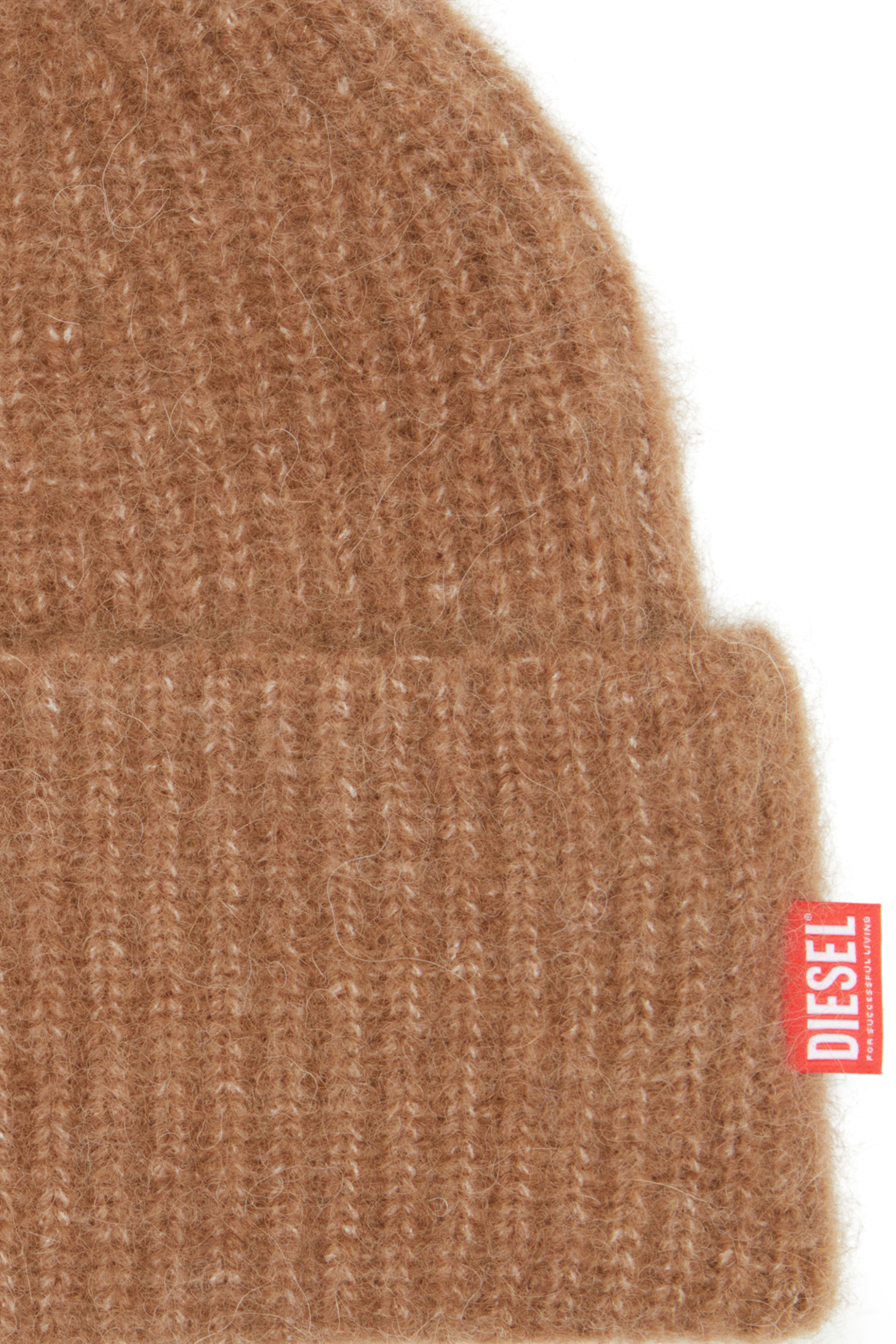 Diesel - K-LOLLO-HAT, Bonnet côtelé en alpaga Mixte in Marron - 3