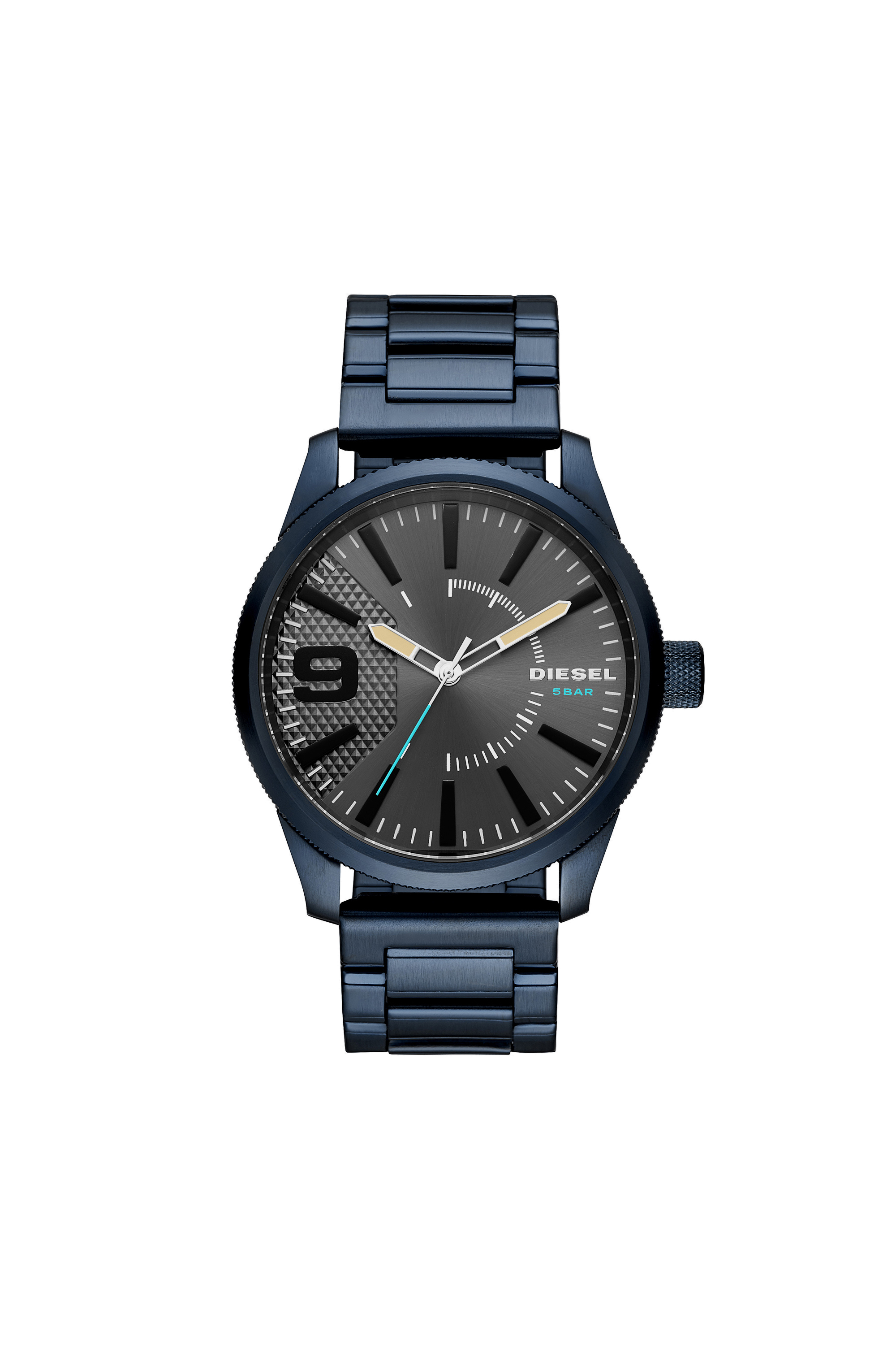 Diesel - DZ1872, Man's Rasp Nsbb three-hand watch in blue stainless steel in Night Blue - 1