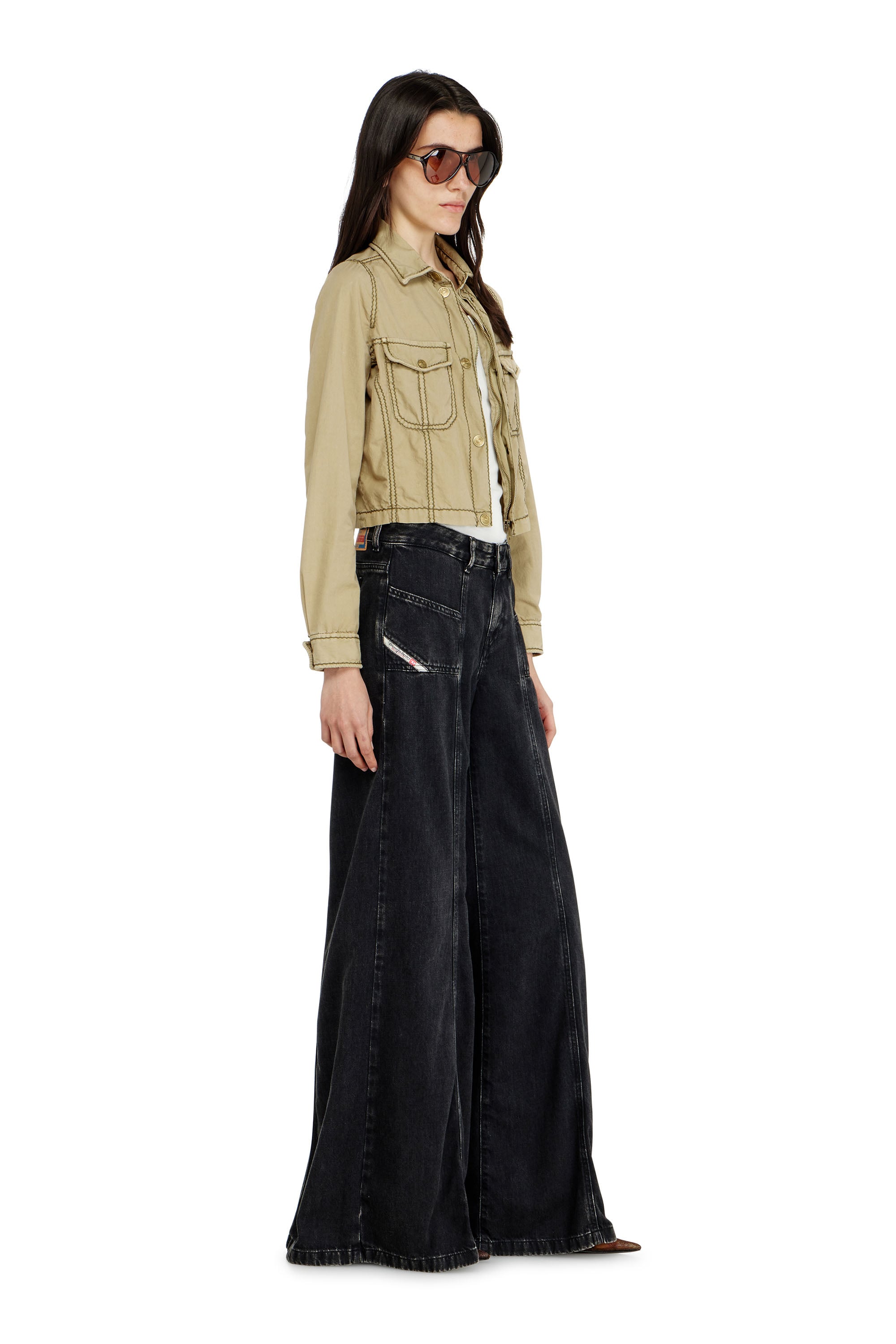 Diesel - Flare Jeans D-Akii 068HN Mujer, Negro/Gris oscuro - 2