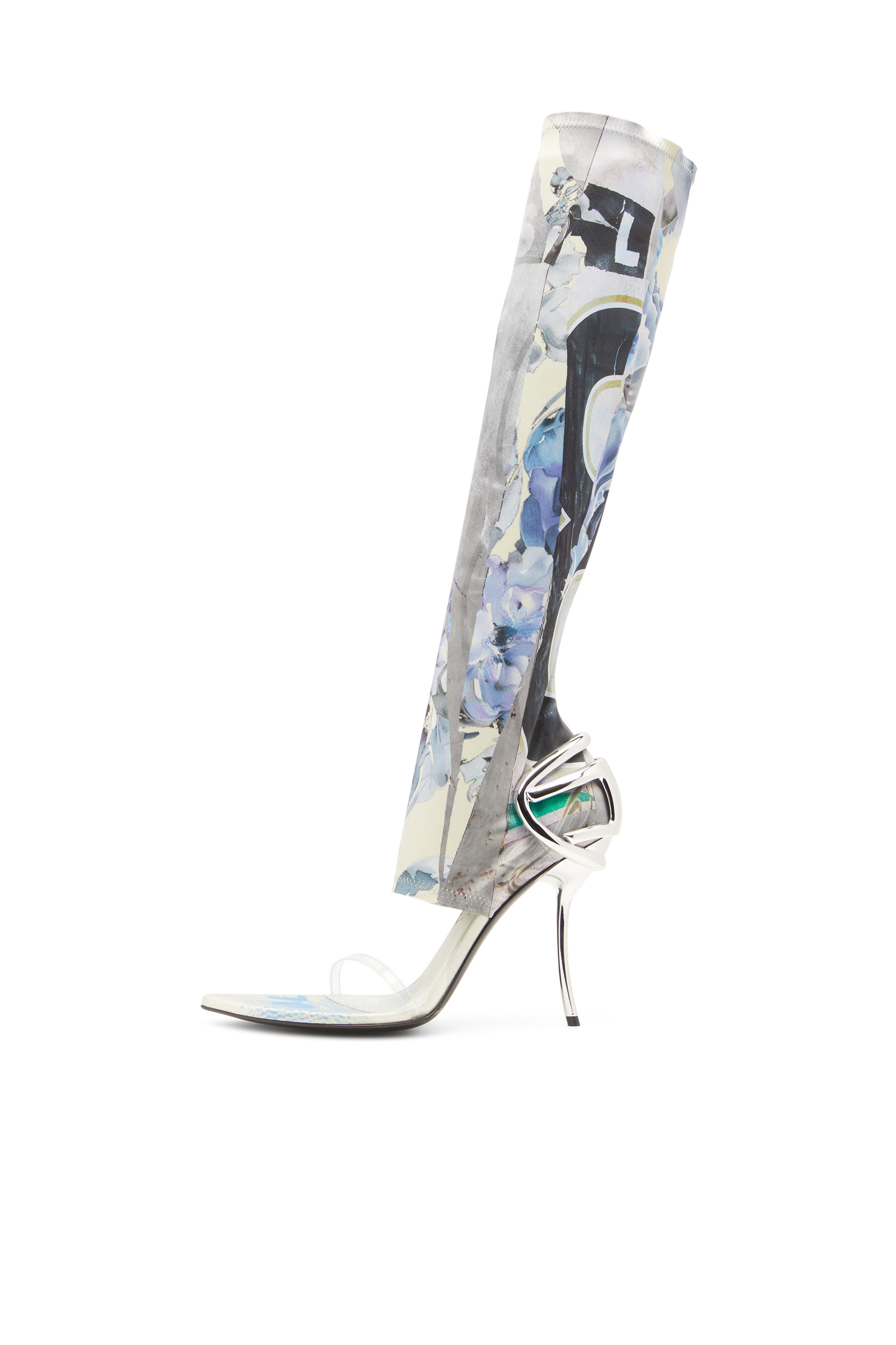 Diesel - D-TEN&HALF SDL KB, Female's D-Ten&Half-Hybrid sandals with graphic print in White/Blue - 2