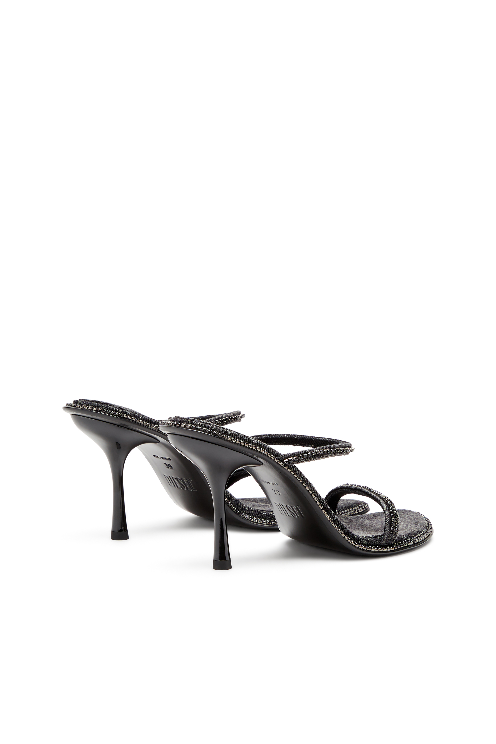 Diesel - D-HAVANNA SDL, Female's D-Havanna-Heeled mules in crystal denim in Black - 3