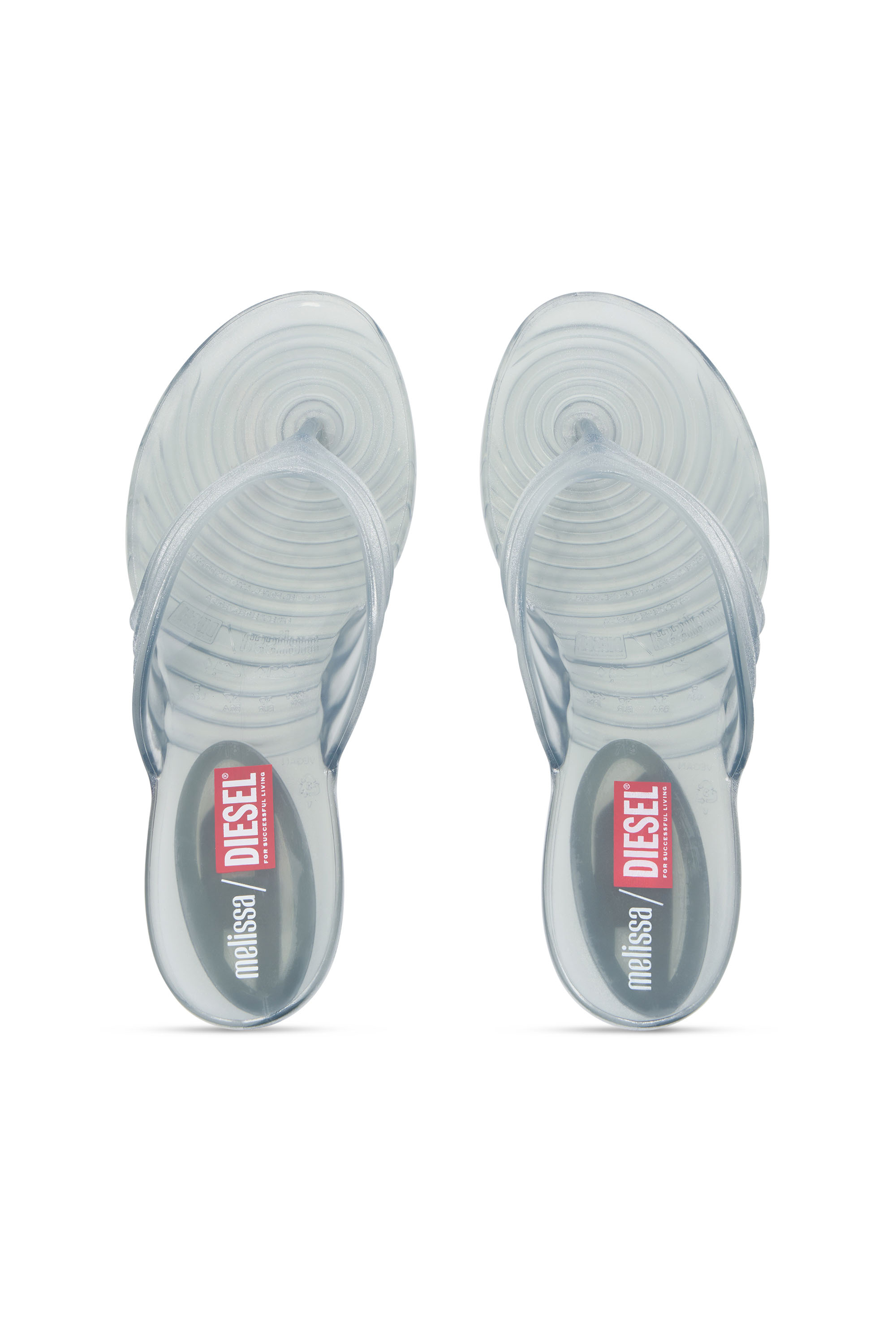 Diesel - MELISSA QUANTUM THONG, Female's Sculptural flip-flops in Melflex&reg; in Silver - 4