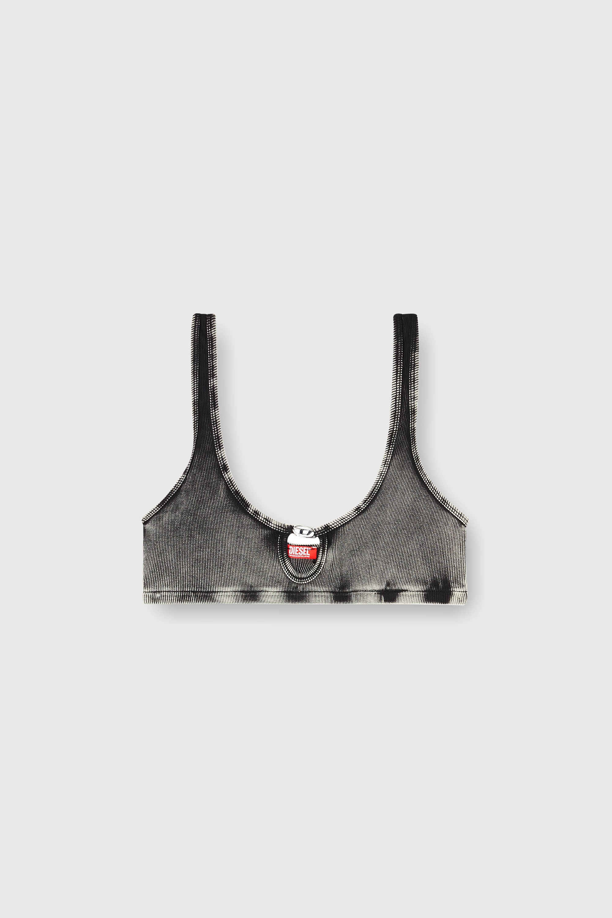 Diesel - FLORENCE-DNM, Woman's Bralette cotton rib with jewel Oval D in Grey - 6