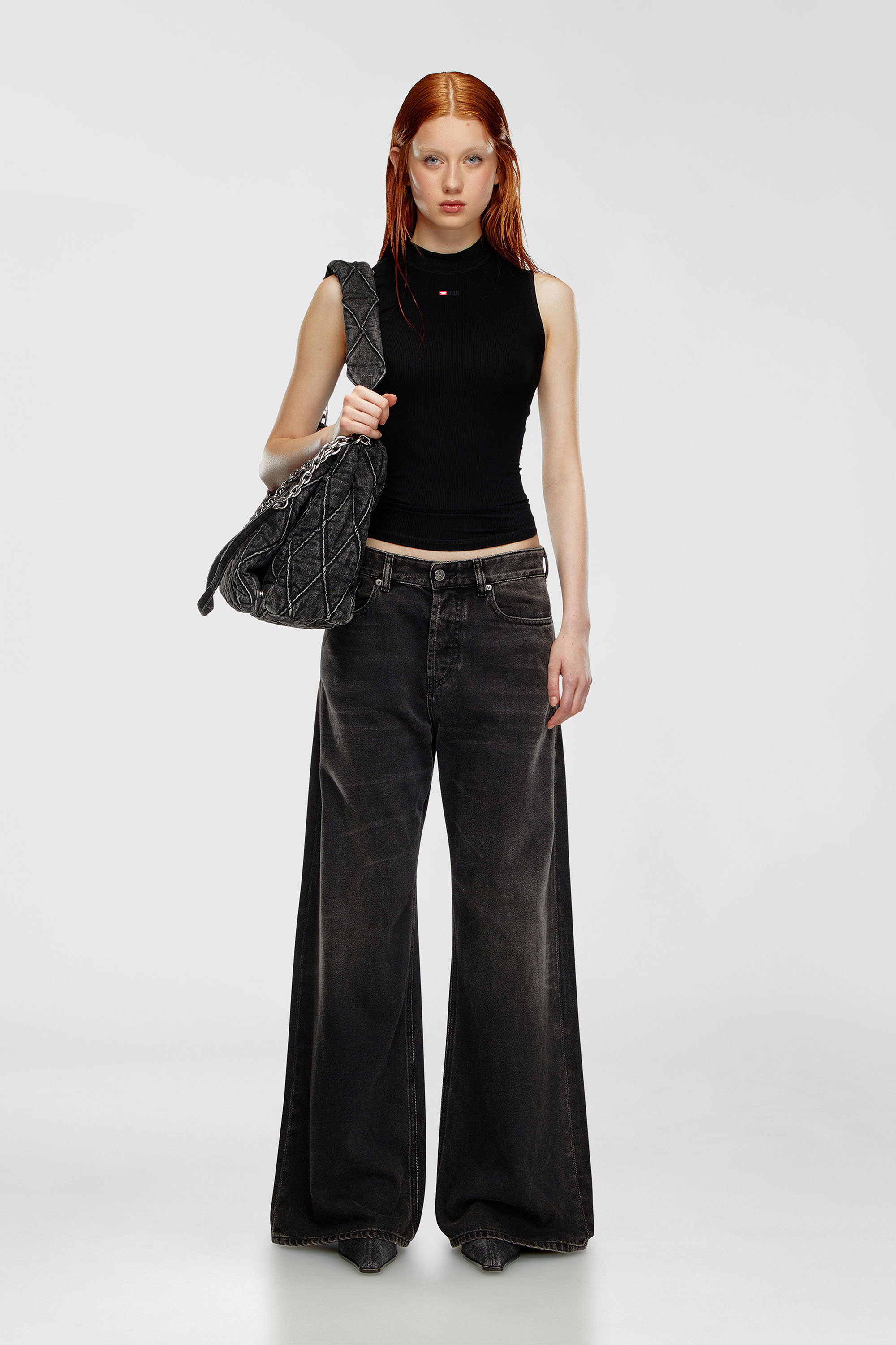 Diesel - Relaxed Jeans 1996 D-Sire 09J96 Mixte, Noir/Gris fonc&eacute; - Image 1