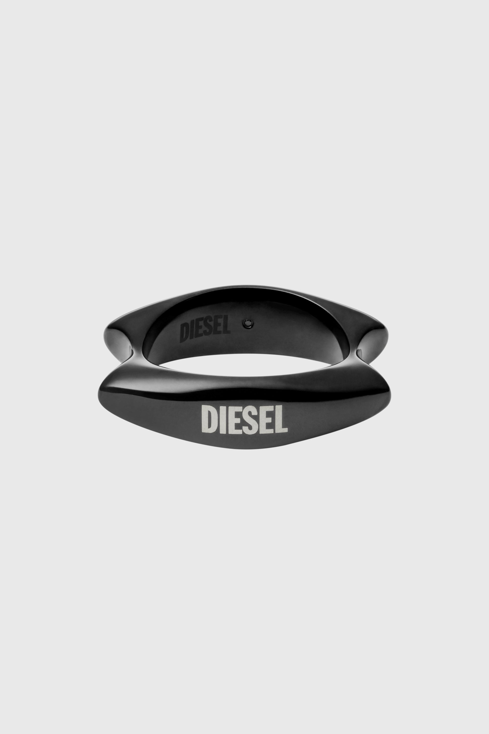 Diesel - DX1632001 JEWELLERY, Anillo de banda en acero inoxidable negro Unisex in Negro - 2