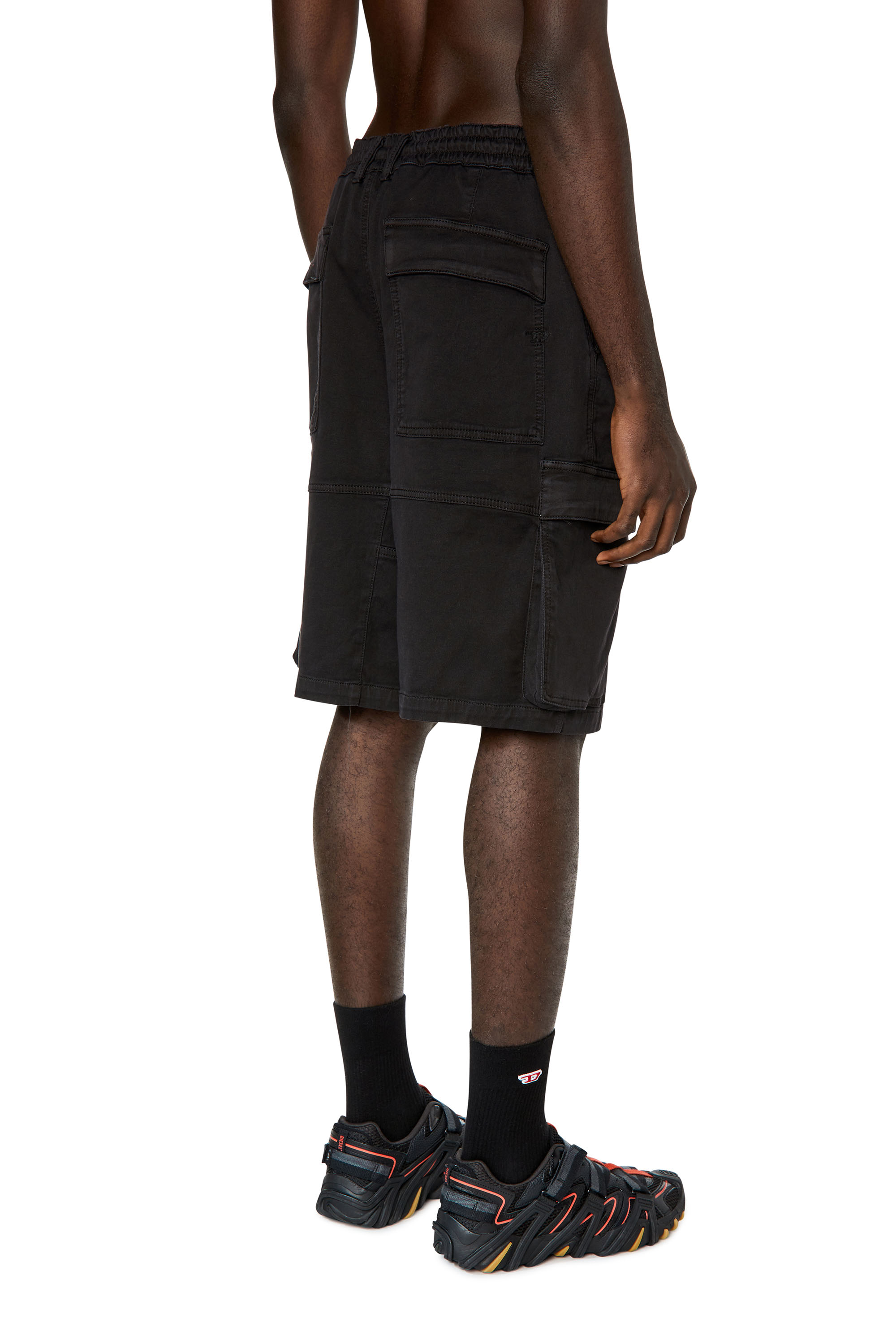 Diesel - D-KROOLEY-CARGO-SHORT JOGG, Man's Cargo shorts in JoggJeans in Black - 5