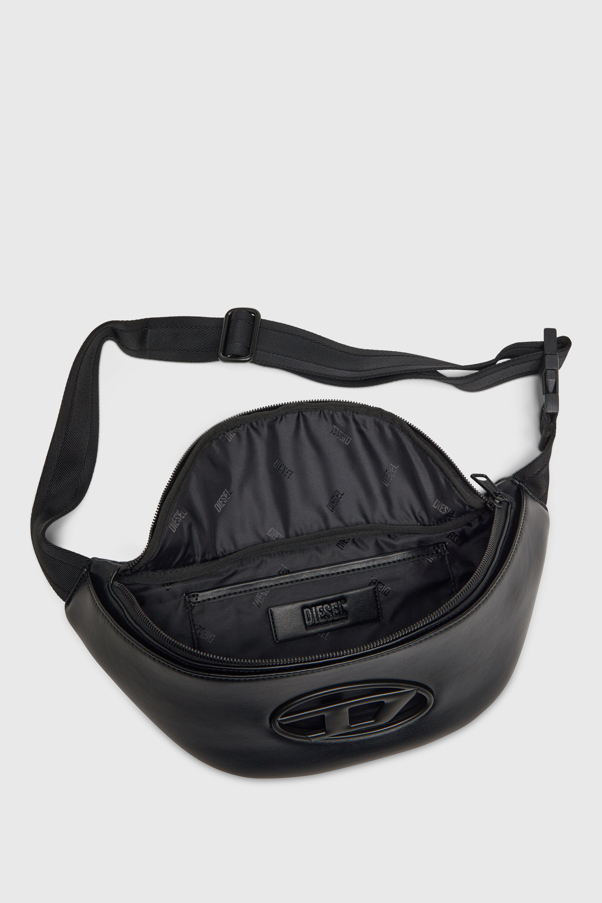 Diesel - HOLI-D BELT BAG M, Holi-D-Ri&ntilde;onera de poliuretano y neopreno Hombre in Negro - 3