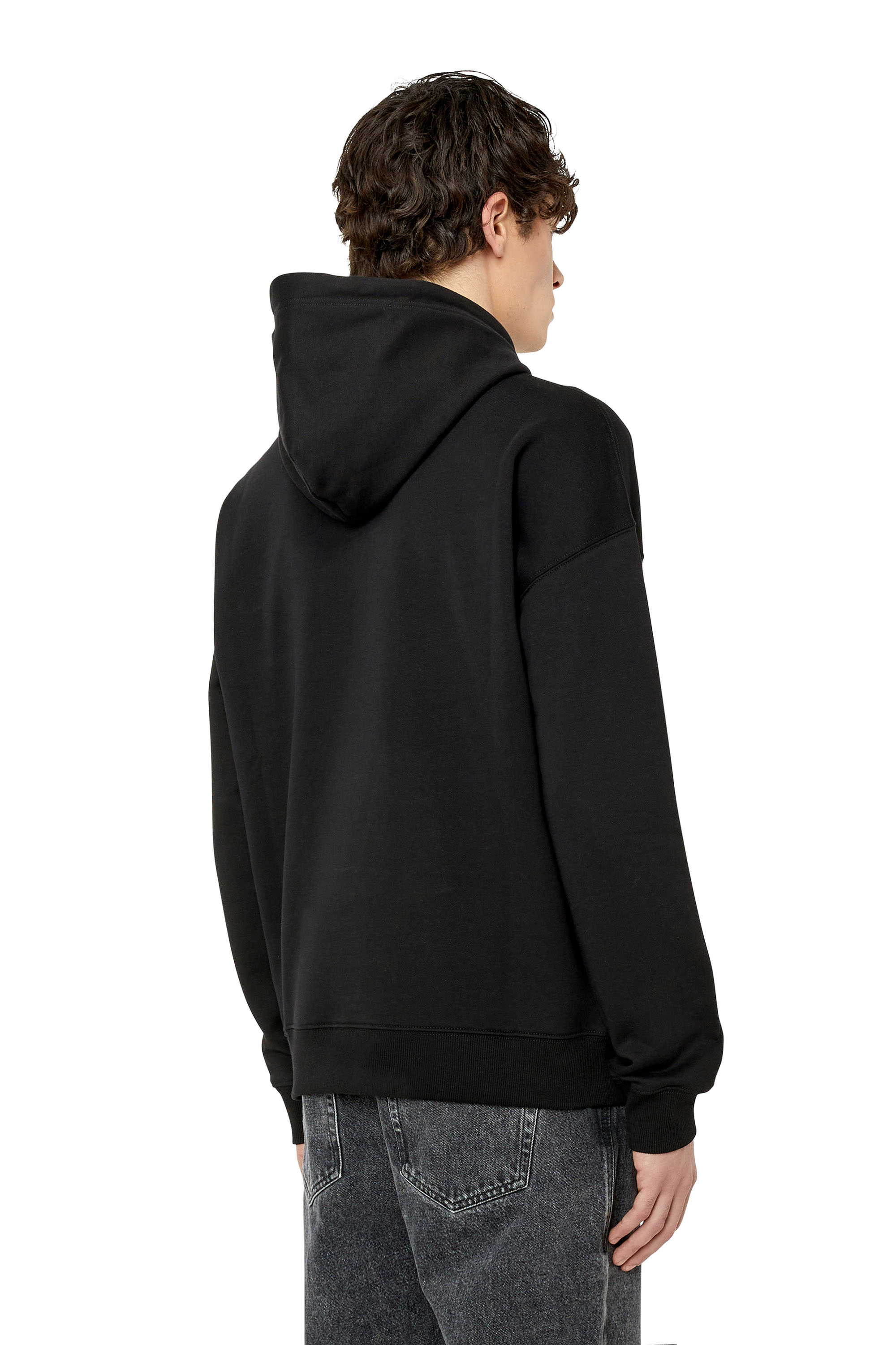 Diesel - S-ROB-HOOD-DOVAL-PJ, Male's Hoodie with oval D patch in Black - 4