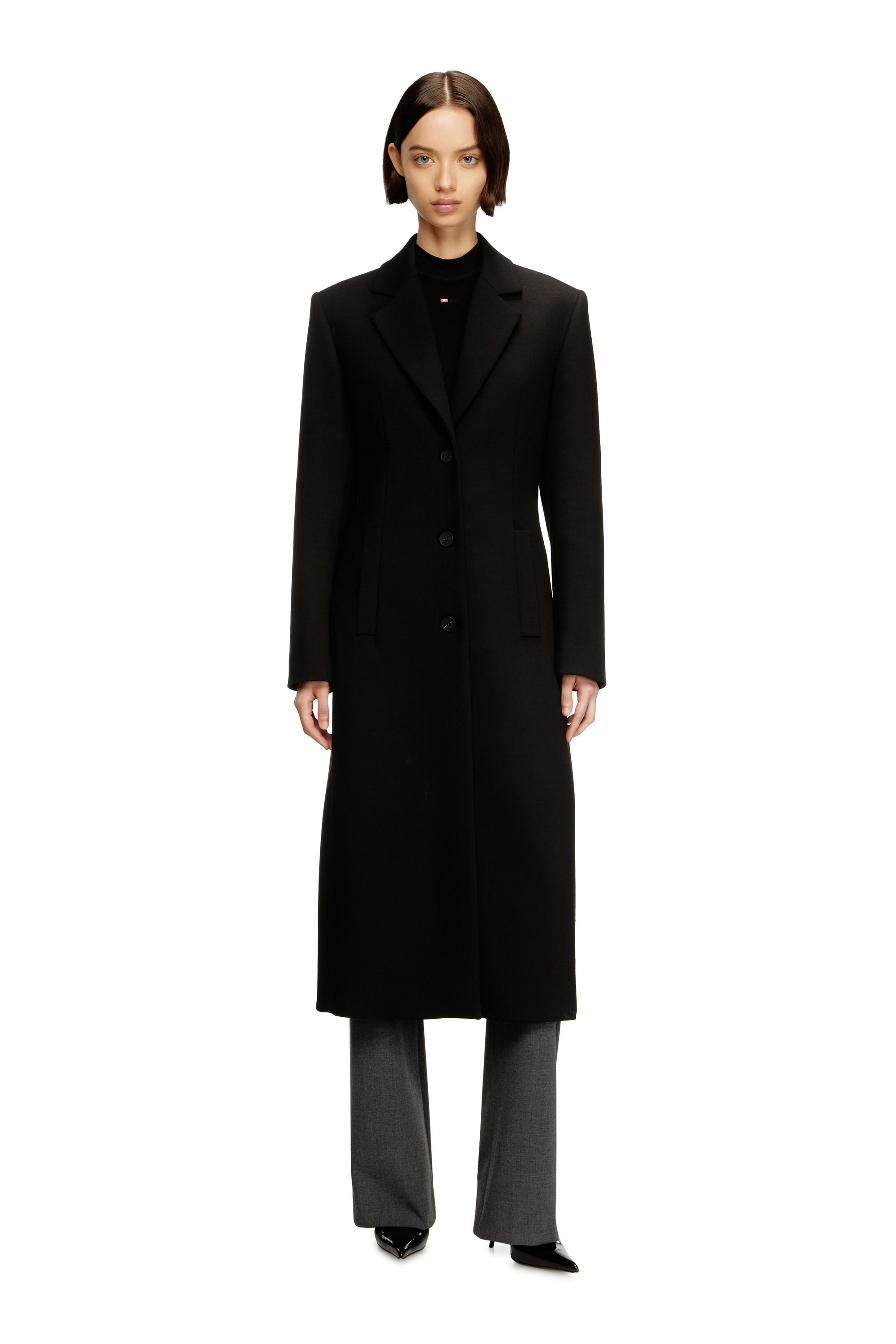Diesel - G-ALLAN, Woman's Long hourglass coat in Black - 2