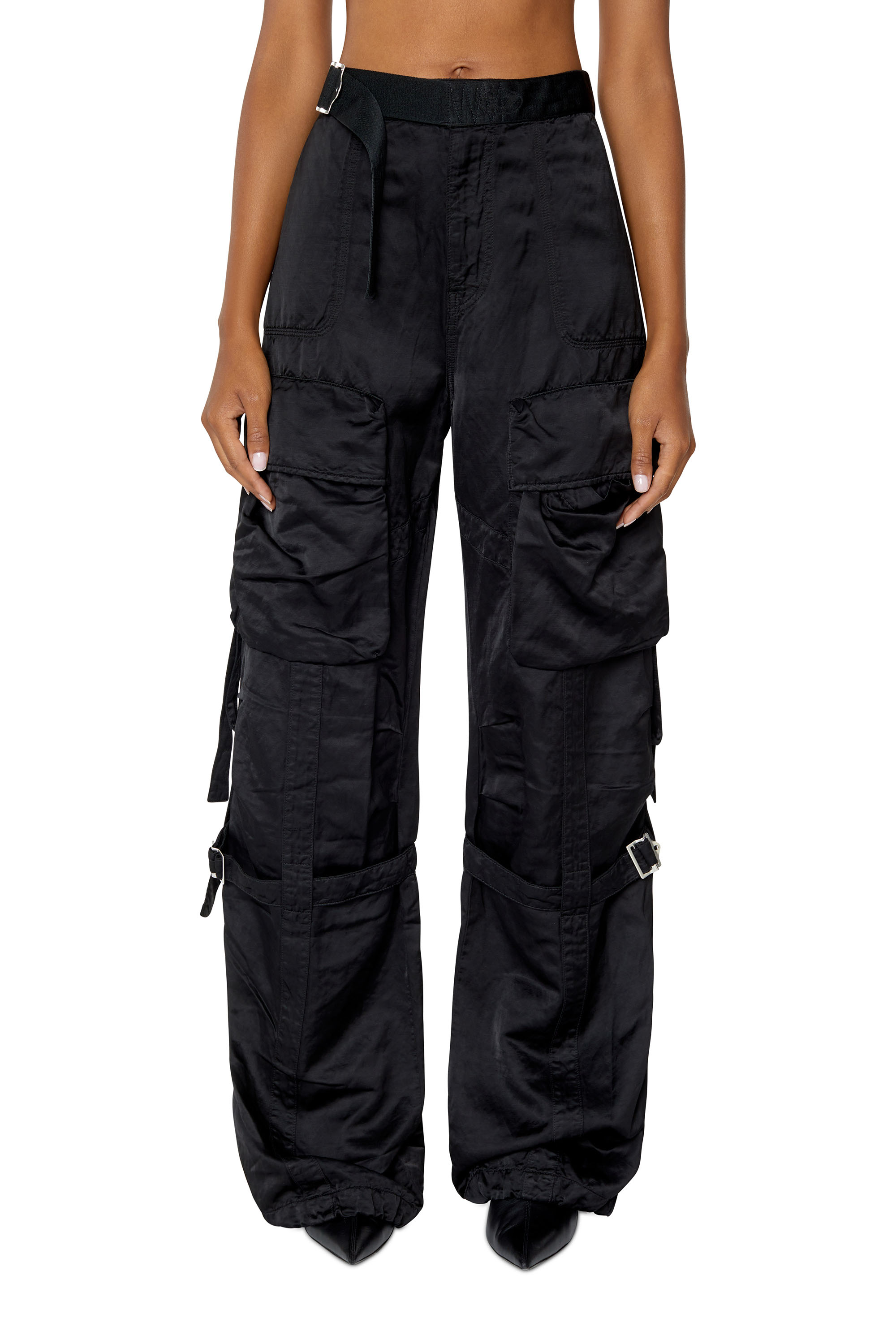 P-MALVAROSA Woman: Cargo pants in stretch satin | Diesel