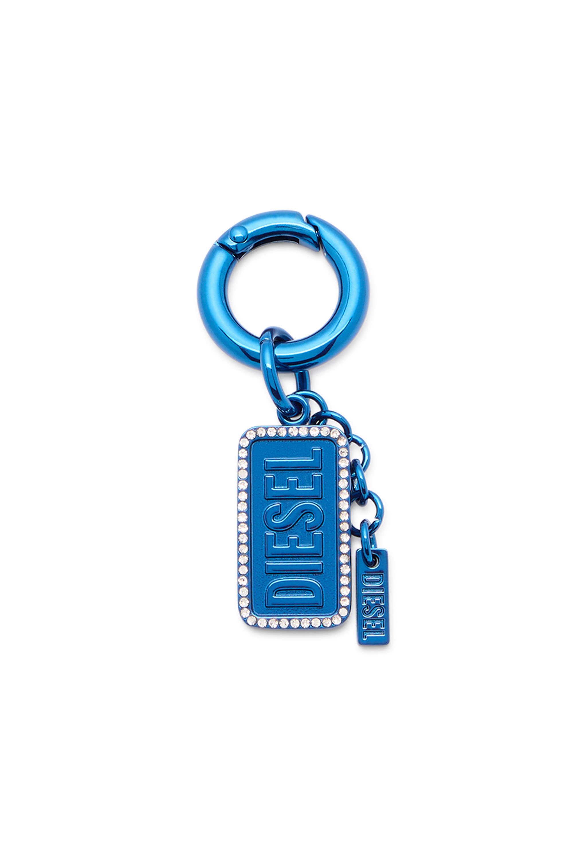 Diesel - CHARM-DIESEL, Unisex's Metal keyring with Diesel logo and rhinestones in Blue - 1
