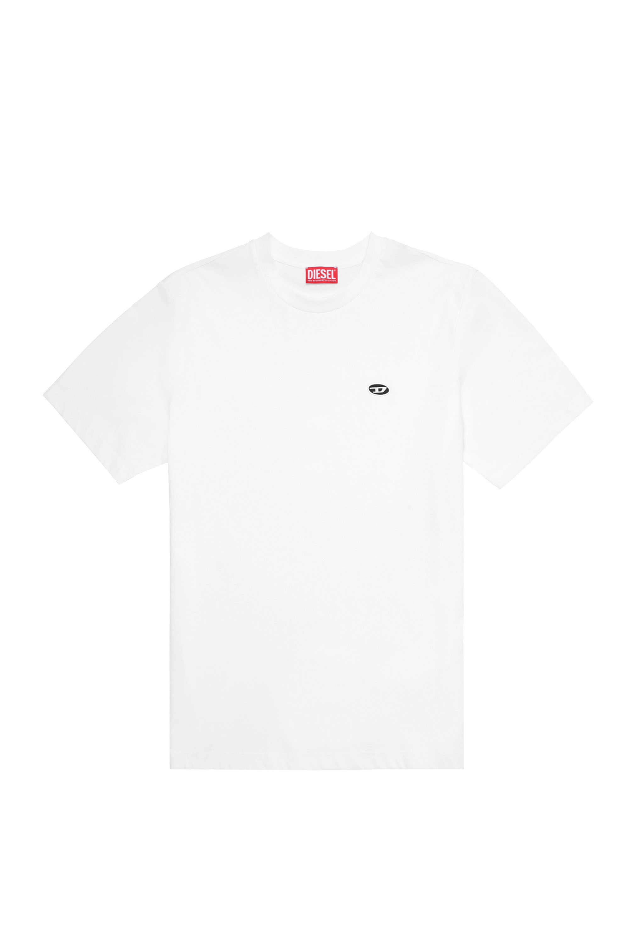 Diesel - T-JUST-DOVAL-PJ, Woman's T-shirt with oval patch in Off White - 2