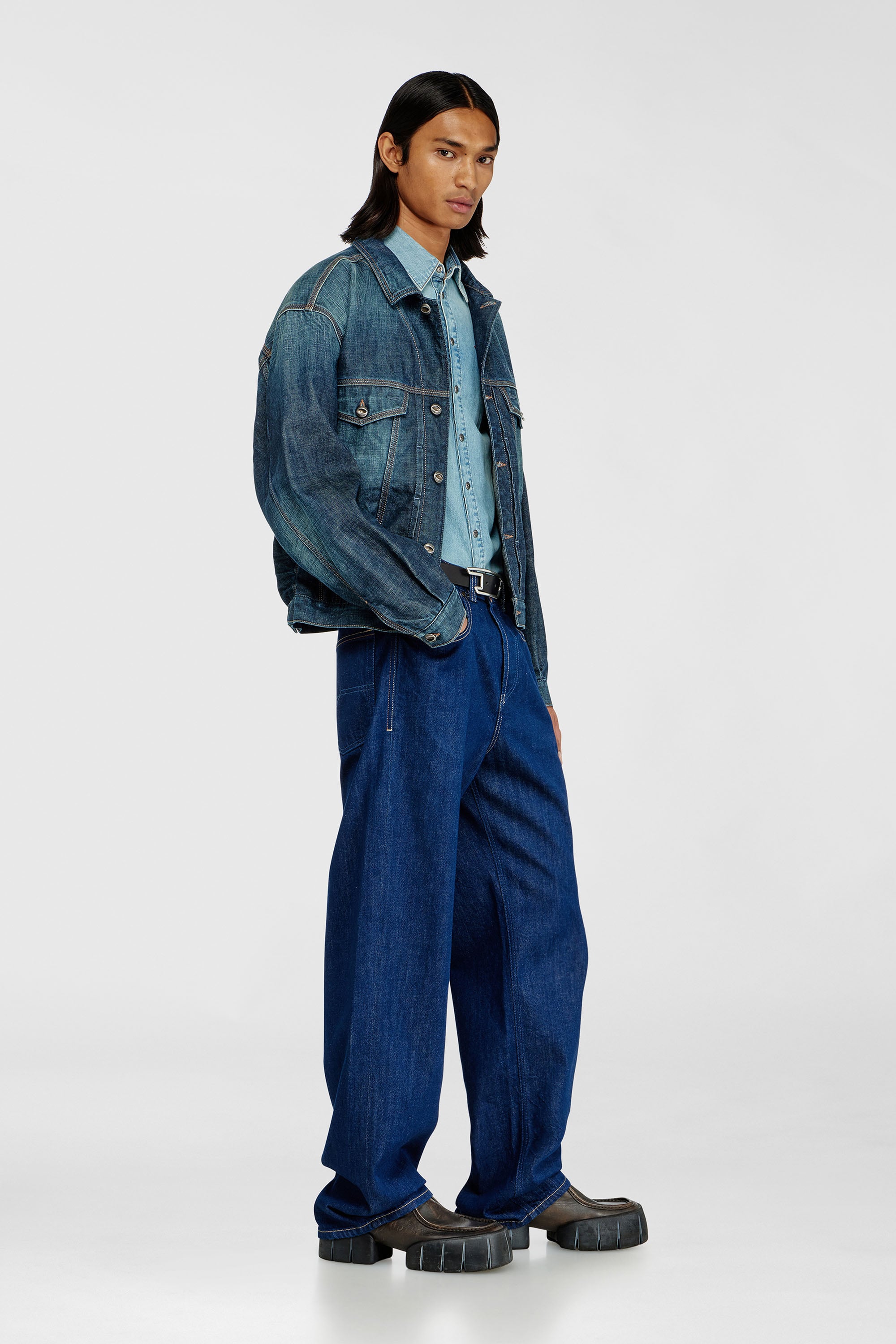 Diesel - Relaxed Jeans 2001 D-Macro 09Q09 Hombre, Azul Oscuro - 1