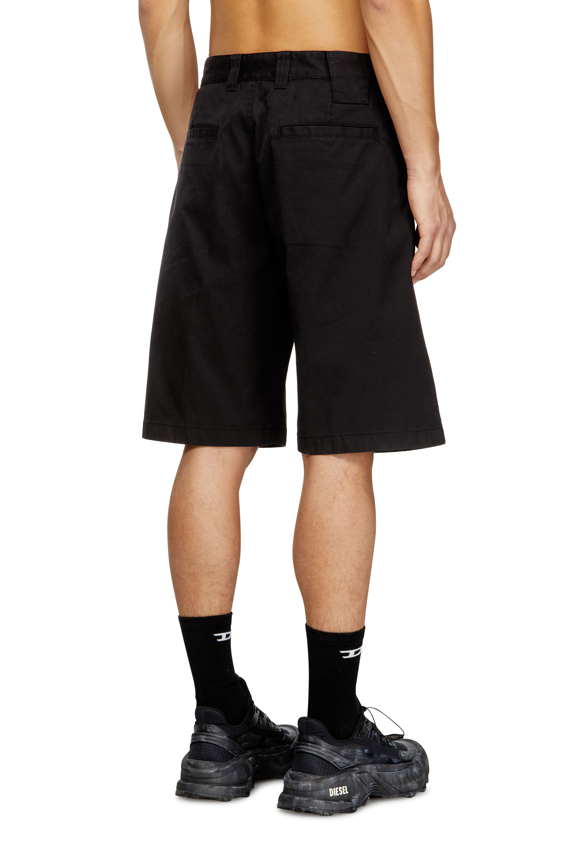 Diesel - P-HANT-CHINO-SHORT-EPCH, Man's Cotton shorts with stonewash treatment in Black - 4