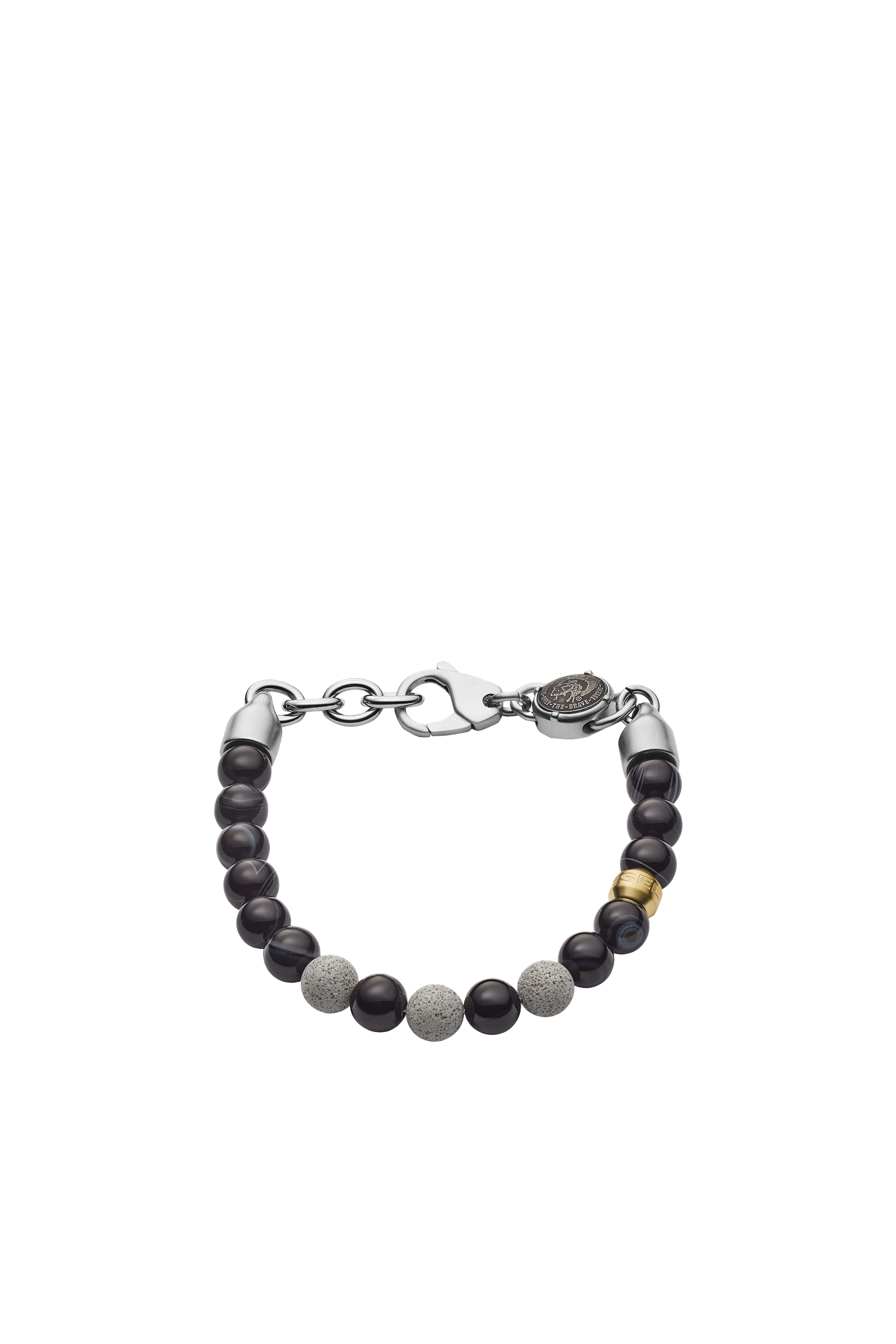 Beaded two-tone semi-precious and concrete bracelet