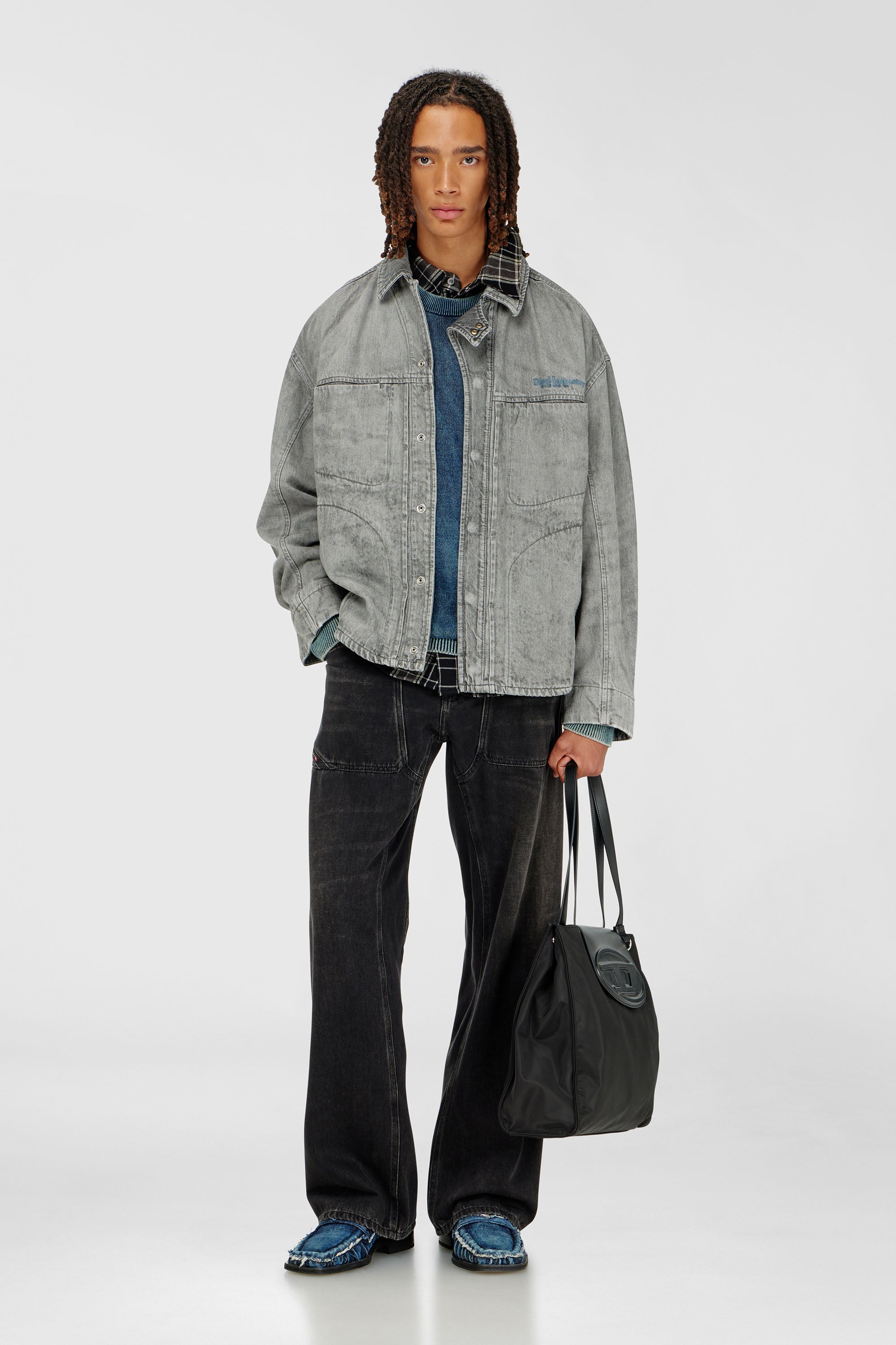 Utility-style denim jacket