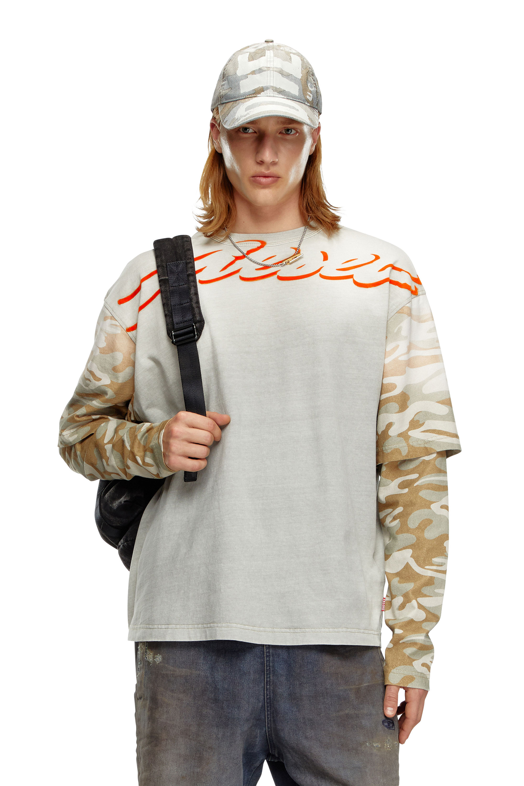 Men's Layered top with camo motif | Multicolor | Diesel