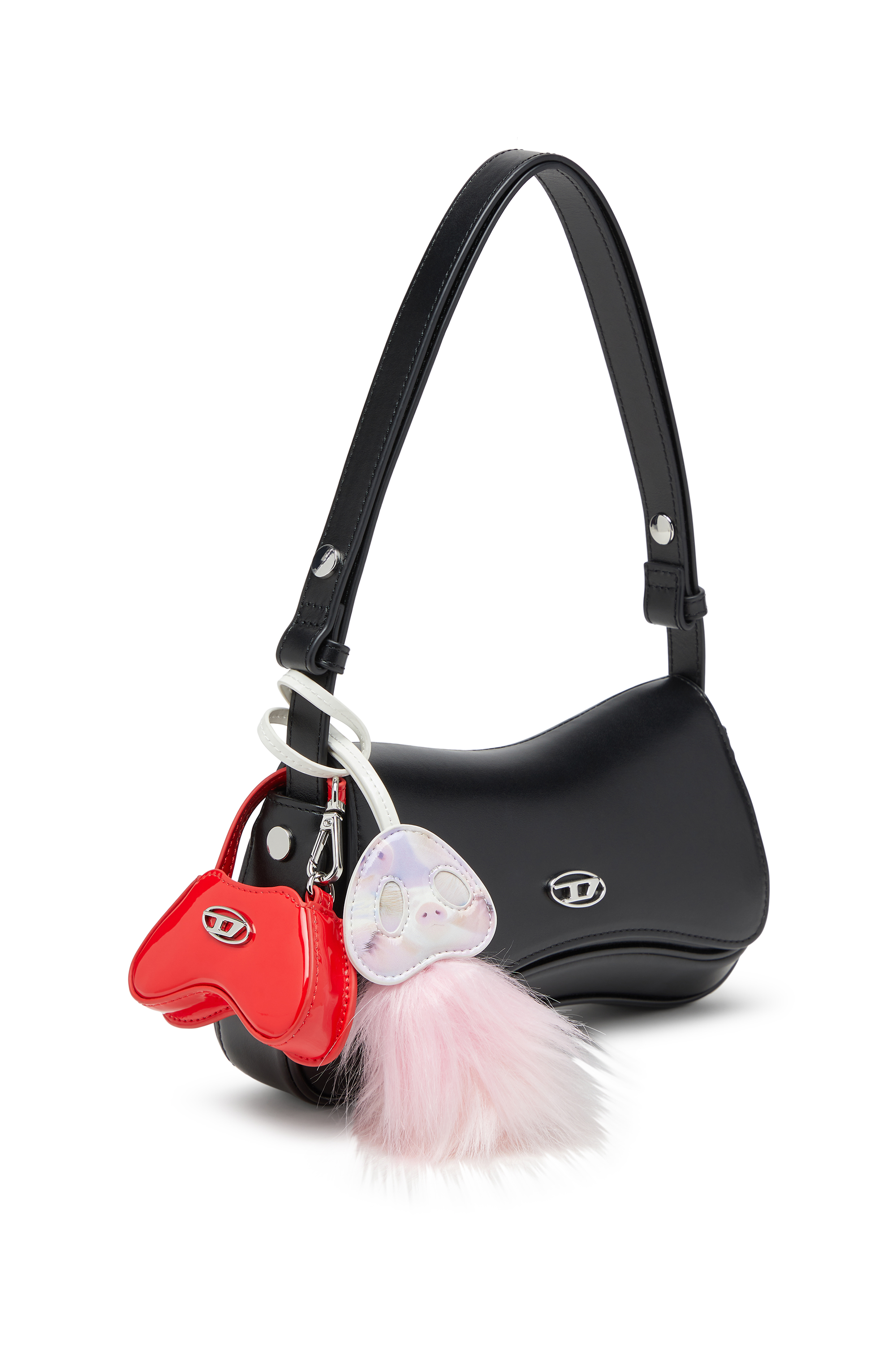Diesel - PLAY CLUTCH, Woman's Play-Semi gloss leather shoulder bag in Black - 2