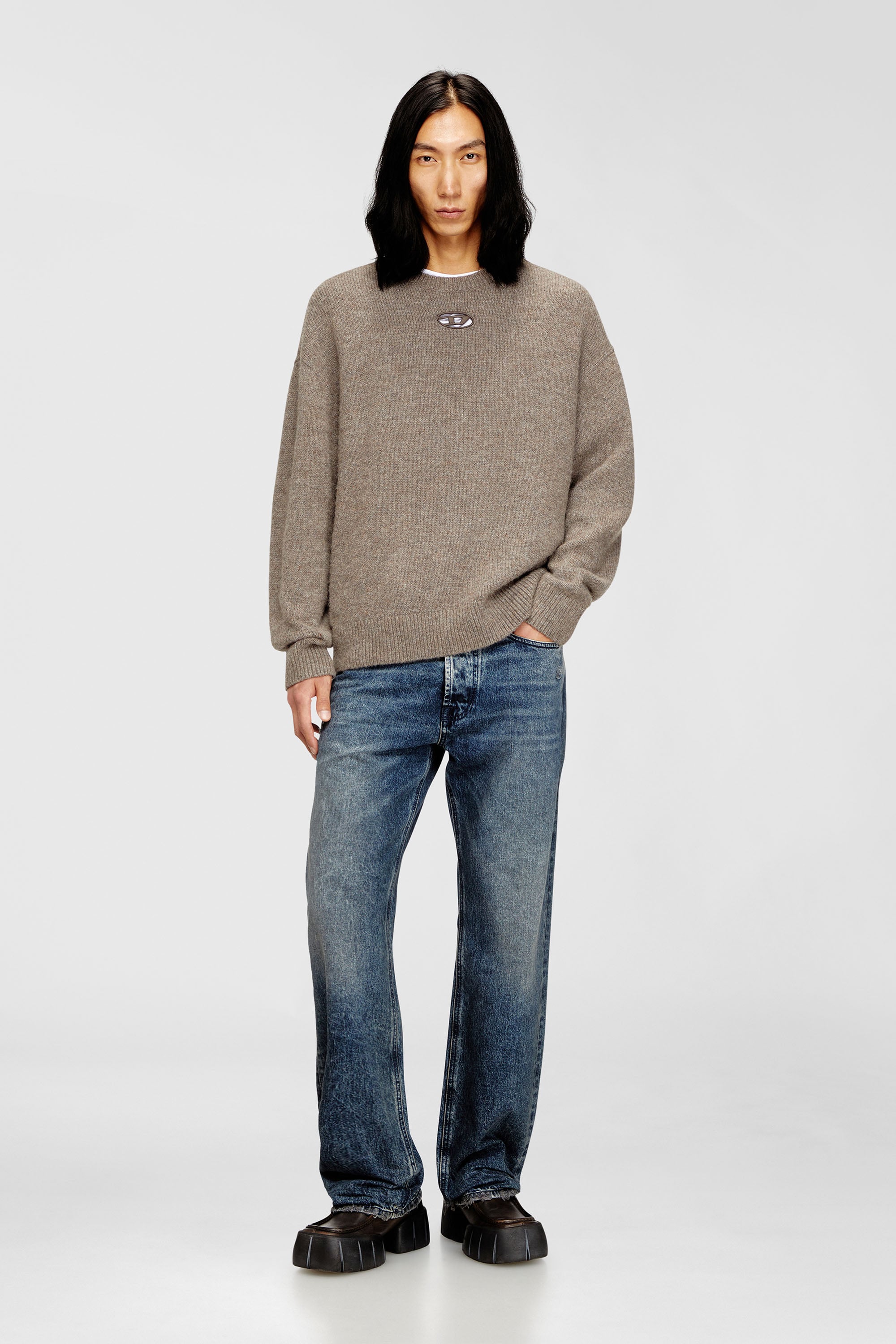 Diesel - K-AREESO, Jersey de mezcla de lana y alpaca Hombre in Beige - 1
