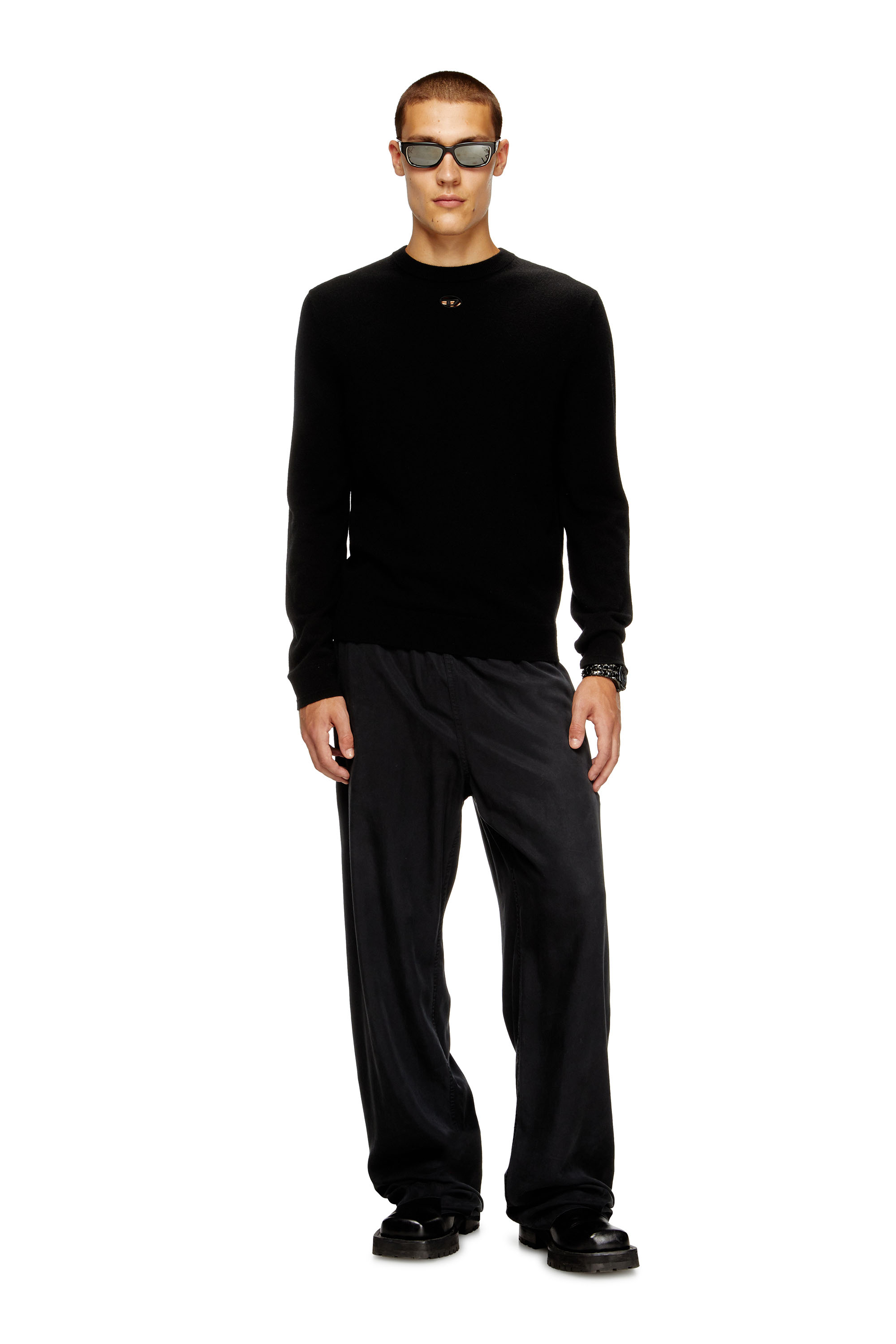 Diesel - K-VIERI, Male's Wool and cashmere jumper in Black - 2