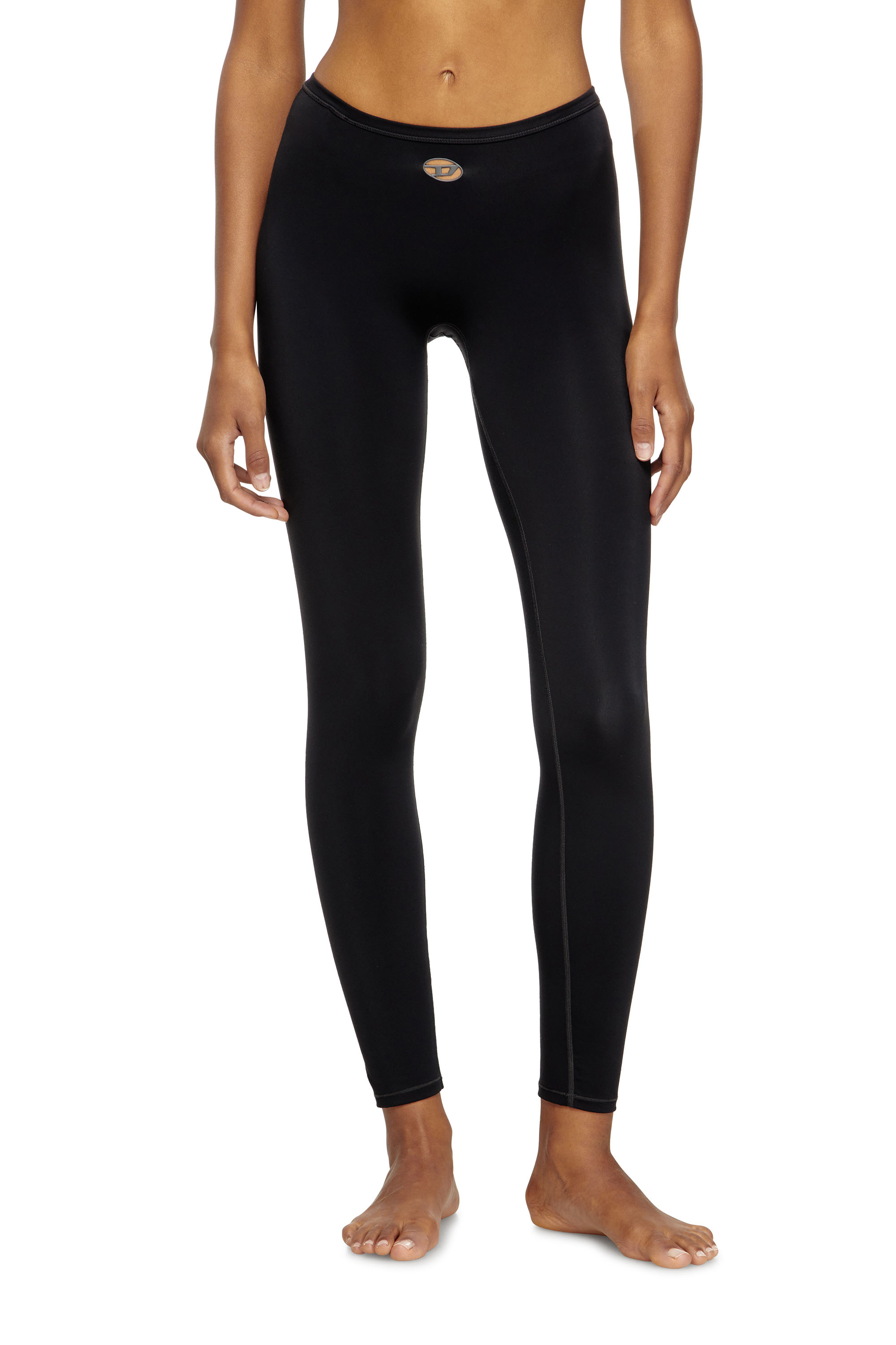 Diesel - MINA-UTLT, Woman's Stretch Nylon leggings in Black - 1
