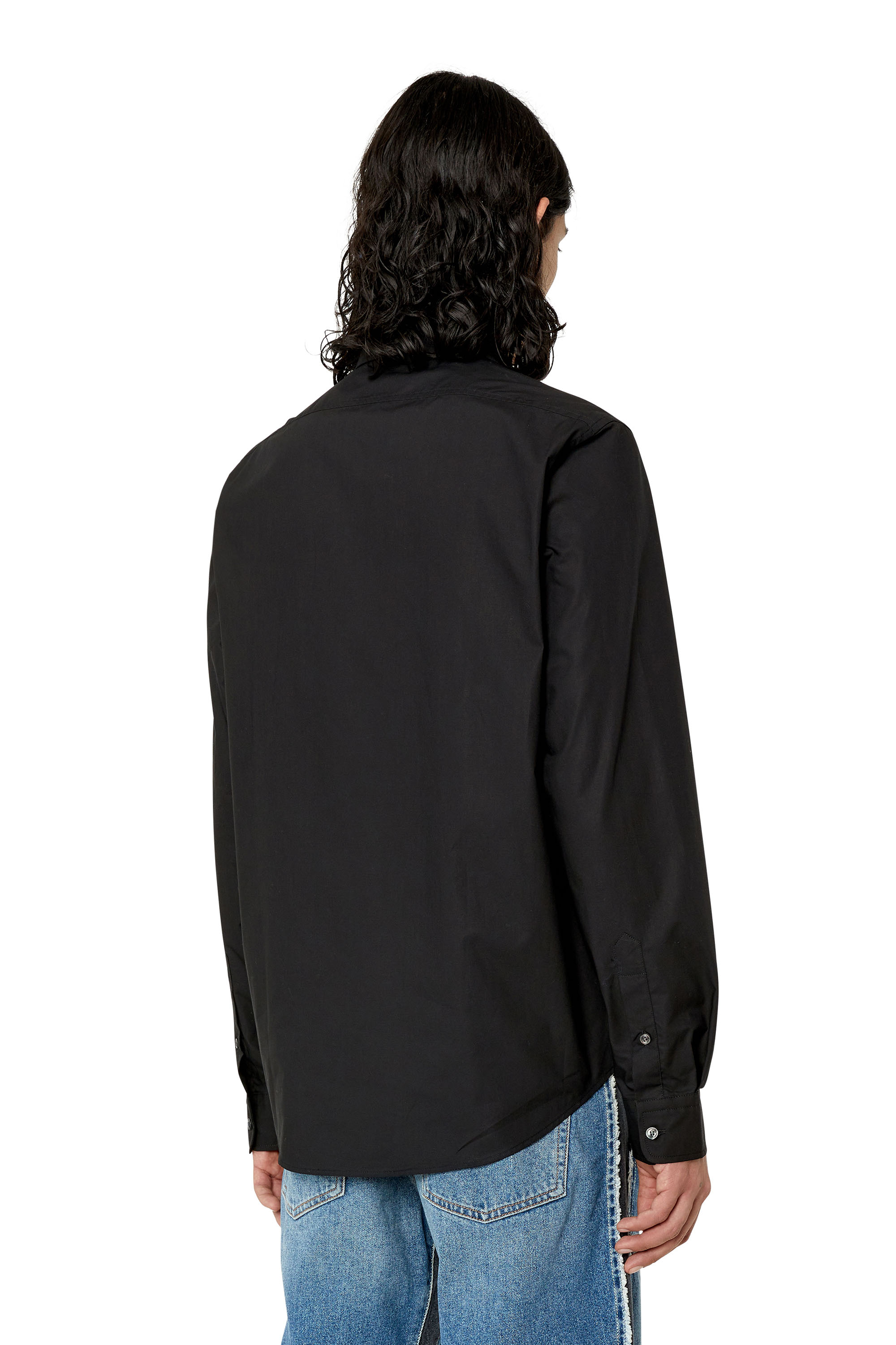 Diesel - S-BEN-CL-A, Camisa de algod&oacute;n con bordado del logotipo a tono Hombre in Negro - 5