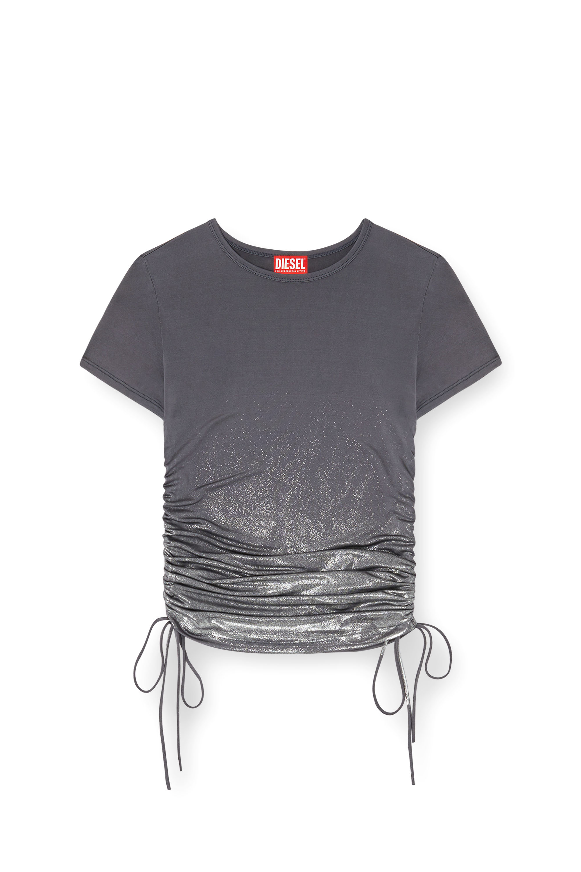 Diesel - T-REY, Female's Jersey top with drawstring sides in Grey - 3