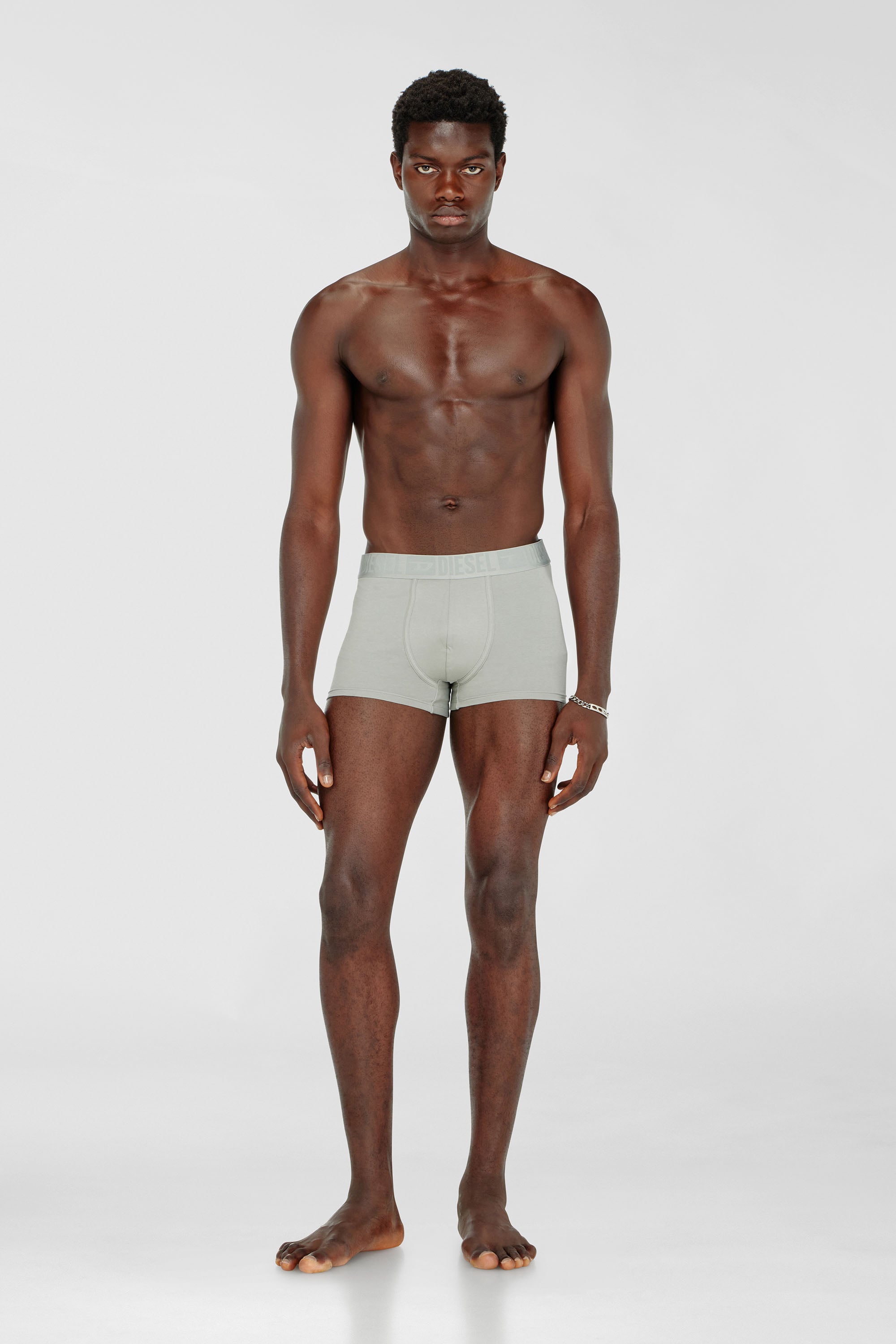 Diesel - MIKE-D-CORE-3PACK, Male's Three-pack of stretch cotton boxer briefs with tonal waistband in Gray/Black - 2