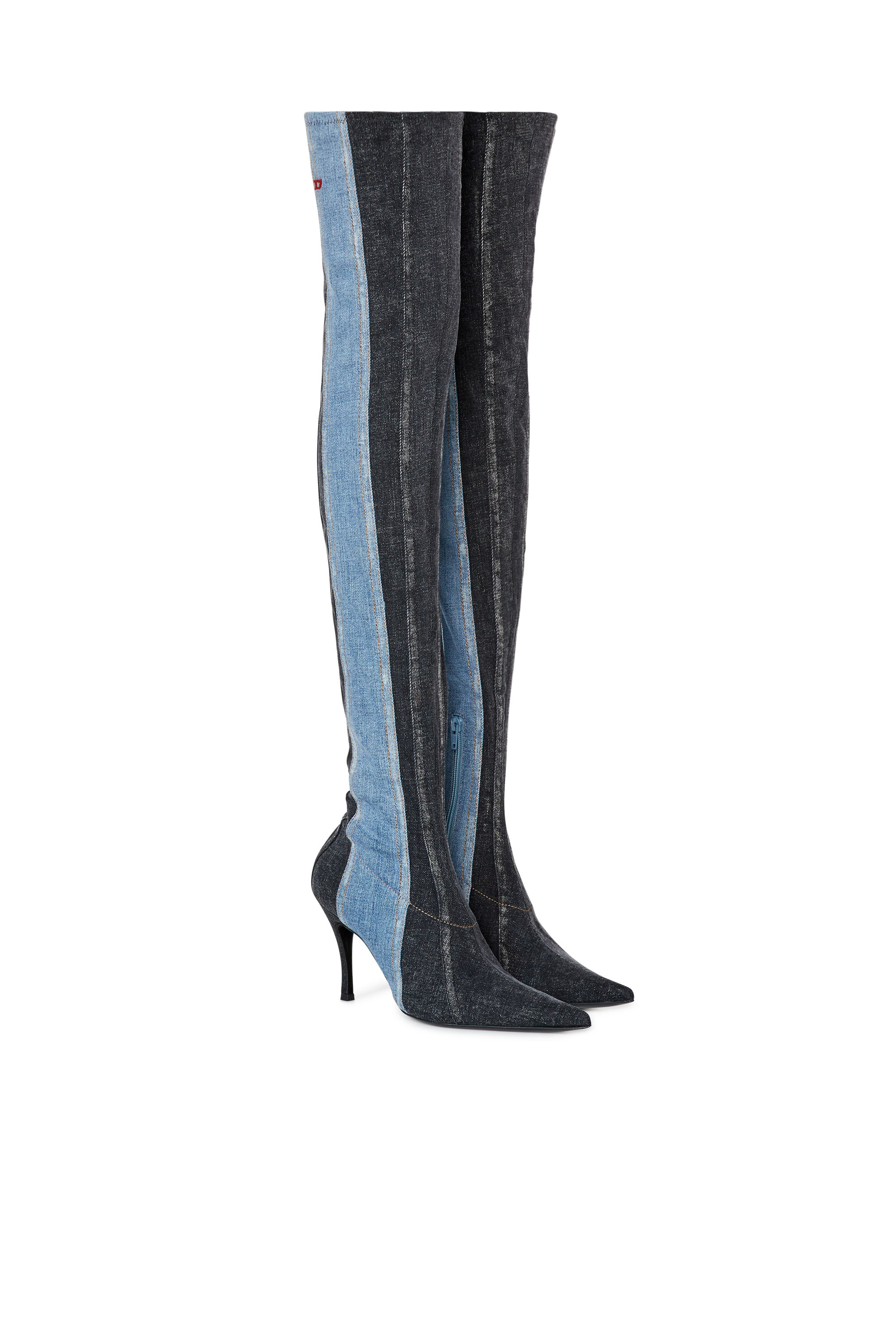 YOです D-VENUS TBTS Woman: Over-the-knee boots in stretch denim