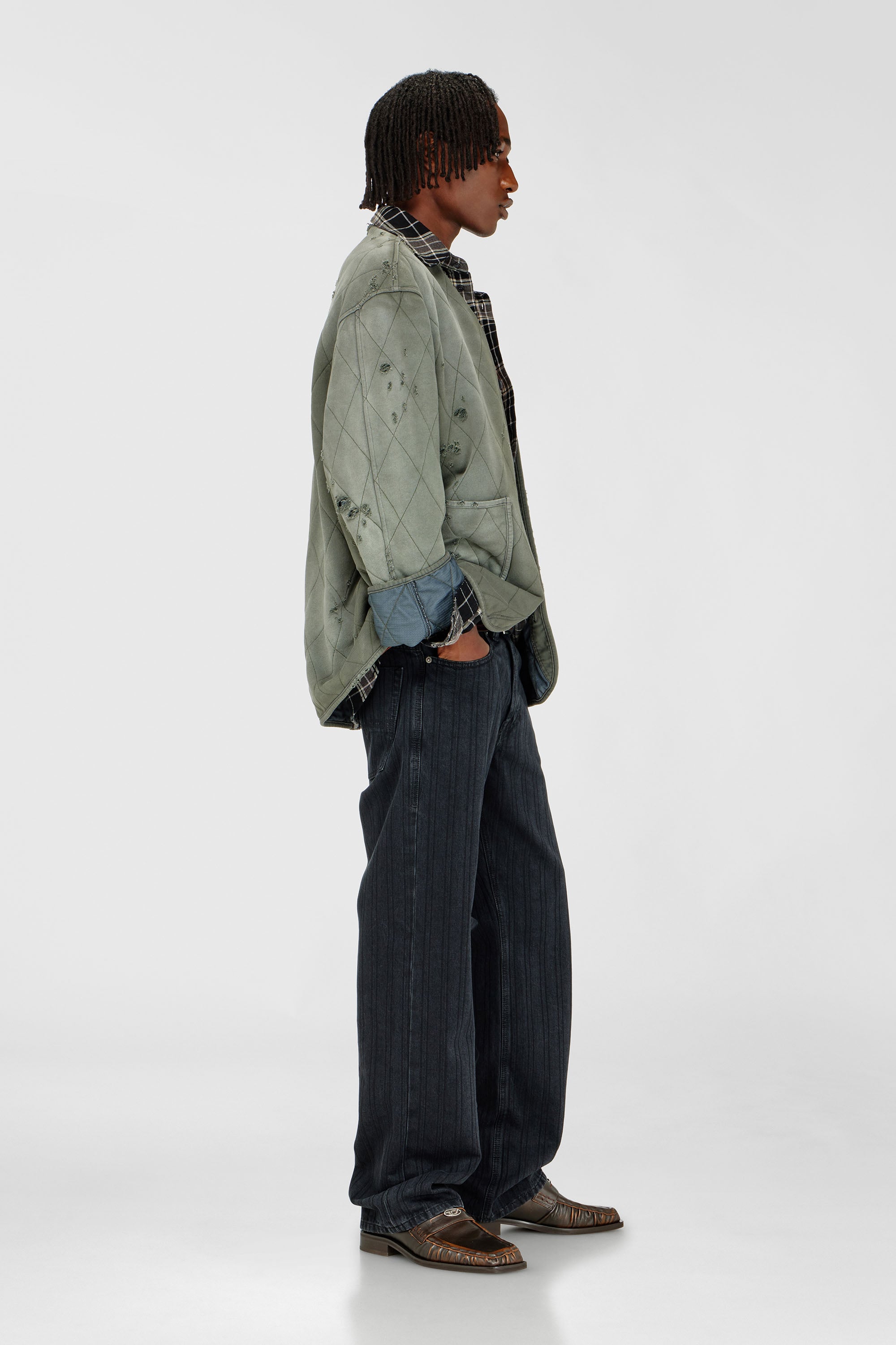 Diesel - Male's Relaxed Jeans 1980 D-Eeper 09Q12, Black/Dark Grey - 2