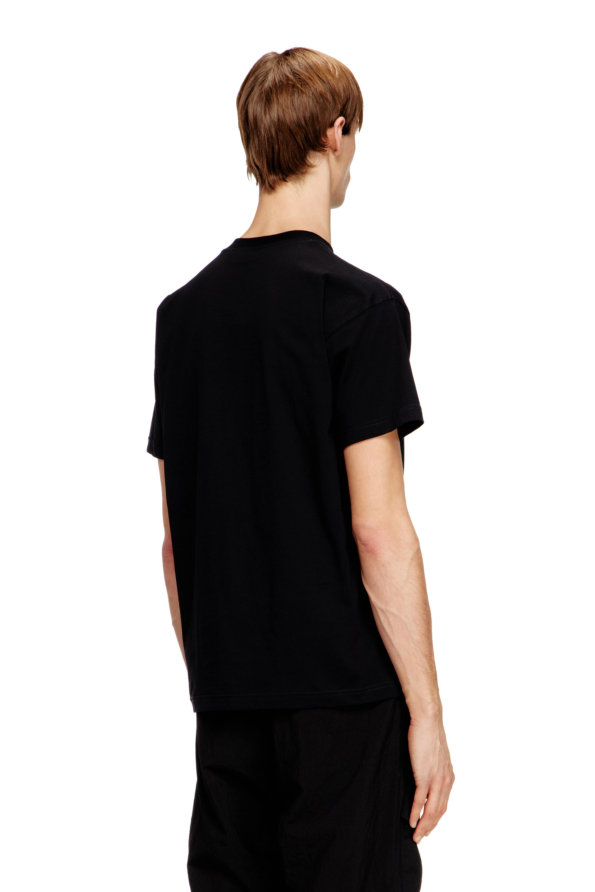 Diesel - T-NORM-V16, Man's Regular cotton T-shirt with Diesel embroidery in Black - 4