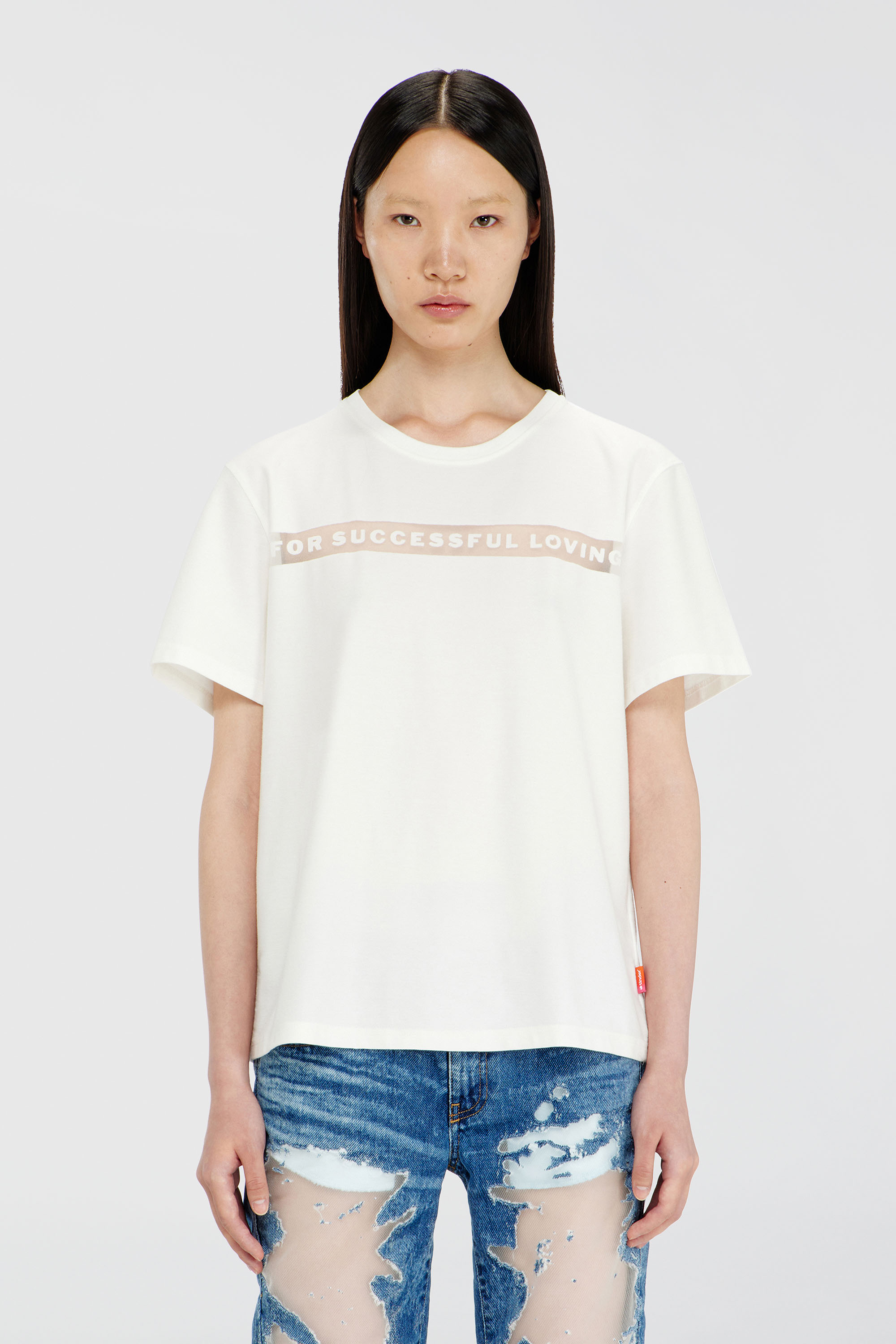 Diesel - PR-T-NOTS-CHI-R, T-shirt avec logo For Successful Loving Mixte in Blanc - 5