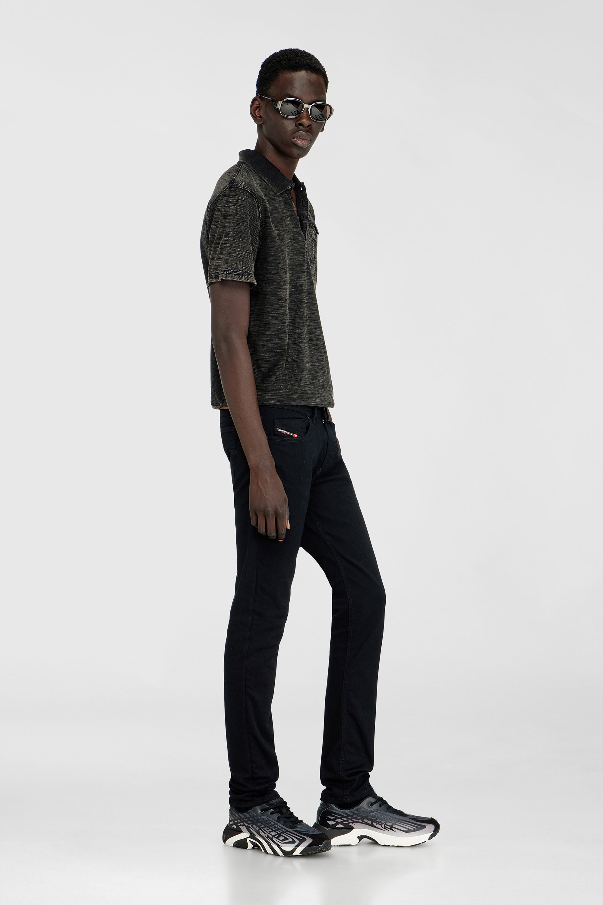 Diesel - Man's Skinny Jeans 1979 Sleenker 09C51, Black/Dark grey - 2