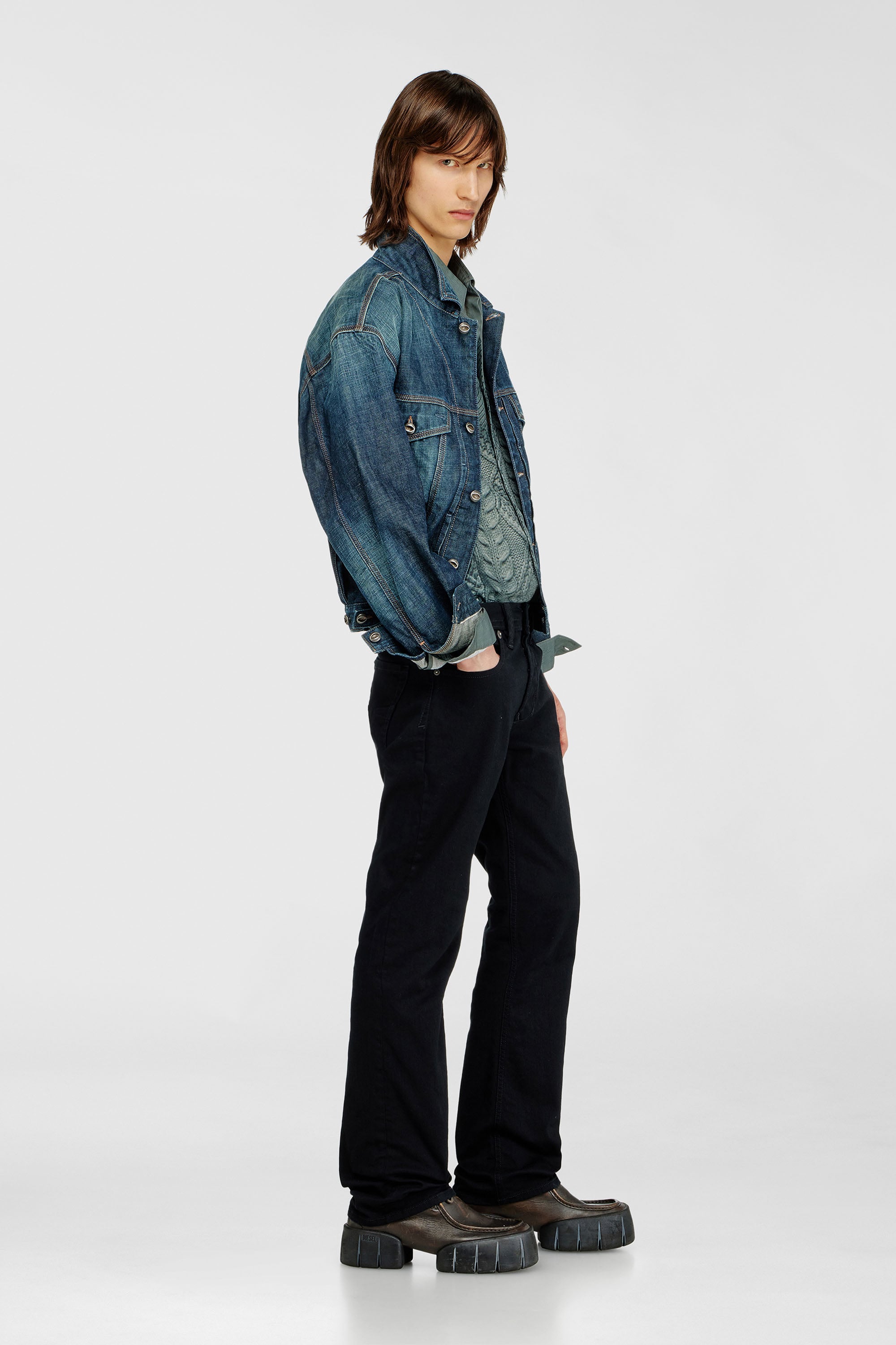 Diesel - Man's Regular Jeans 1985 Larkee 0688H, Black/Dark grey - 2