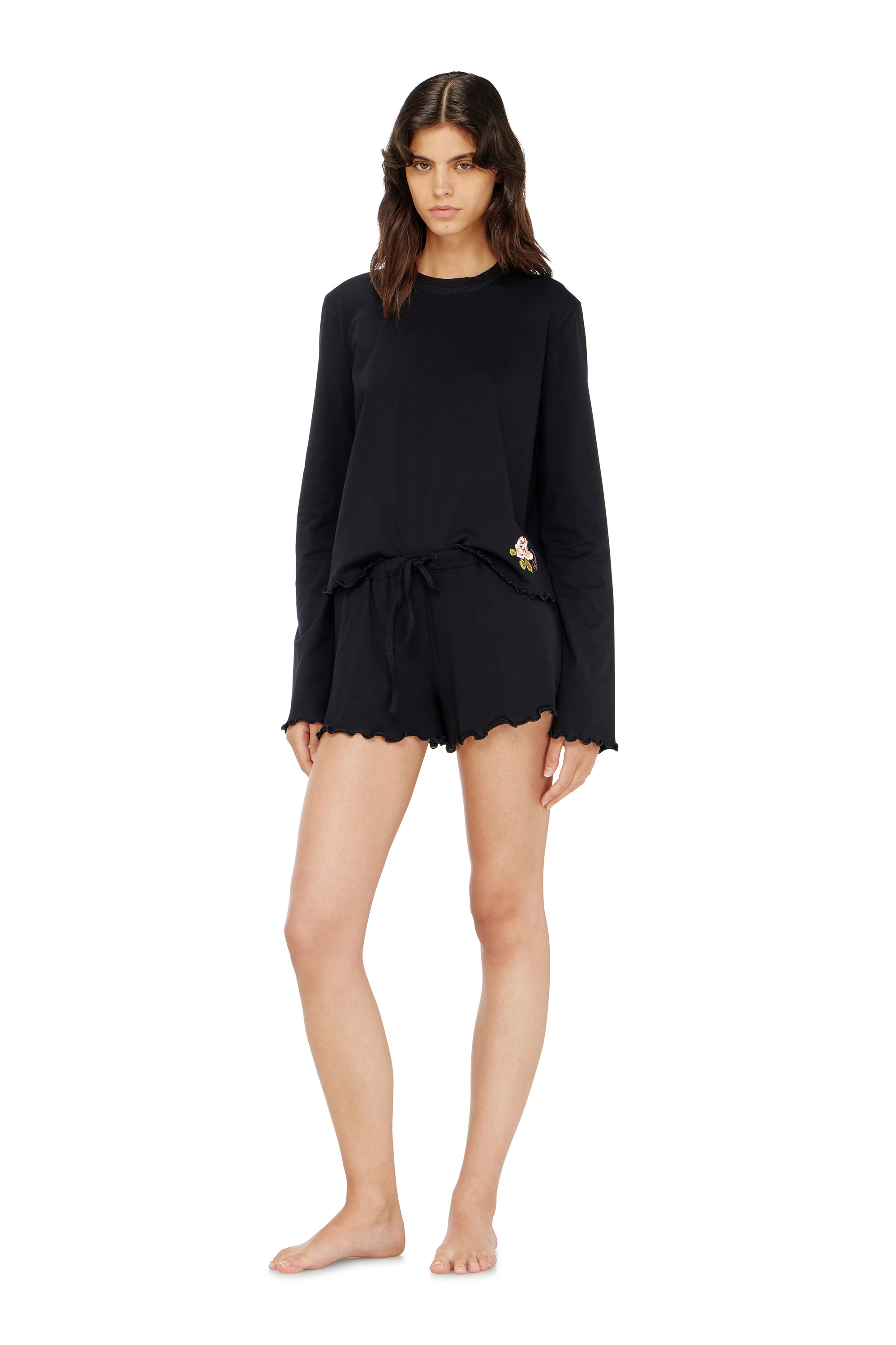 Diesel - SET-LORELAI-D-CORE, Ensemble pyjama en coton avec d&eacute;tail fleuri Femme in ToBeDefined - 3