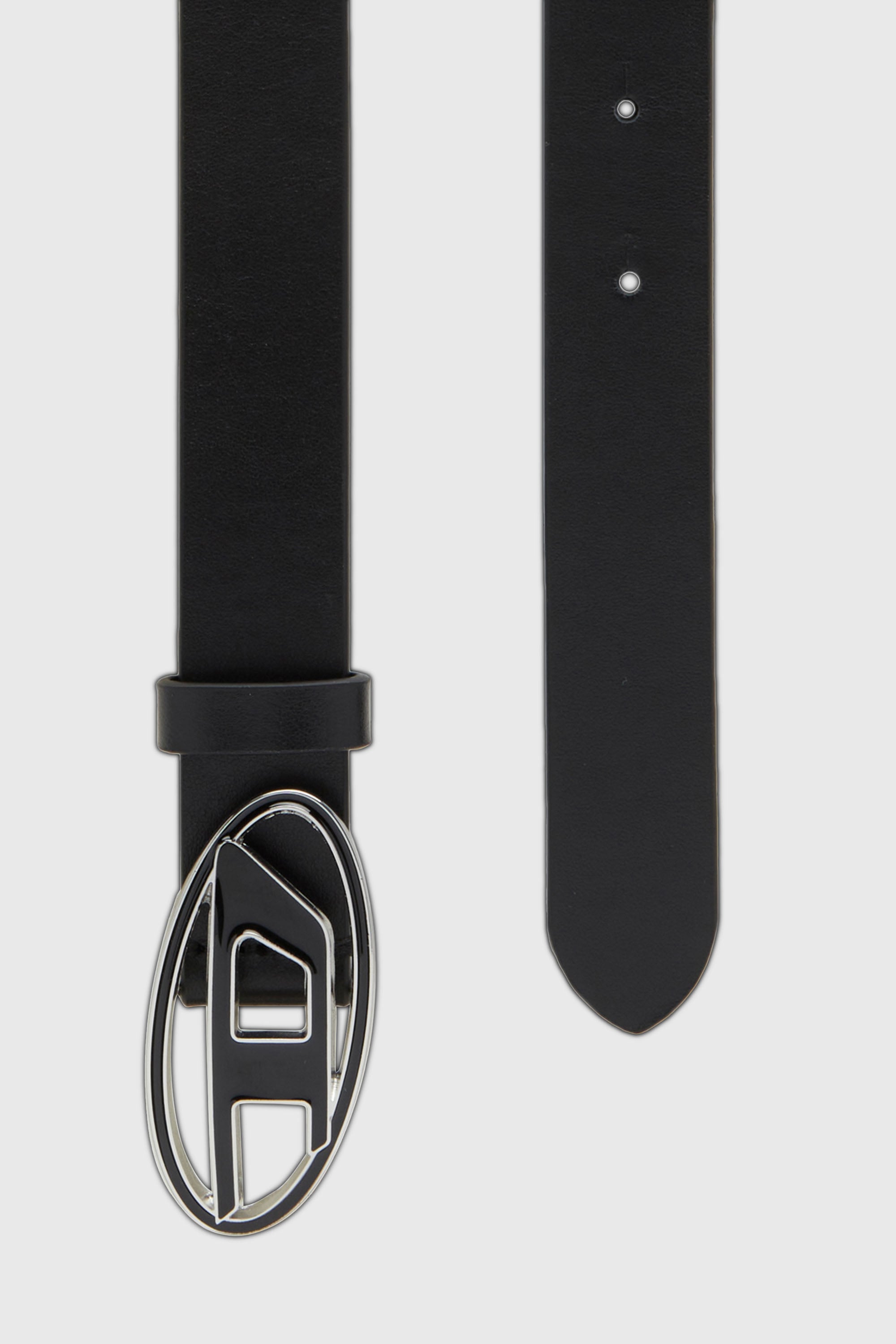 Diesel - B-1DR 25, Female's 2.4cm leather belt with enamelled Oval D buckle in Black - 2
