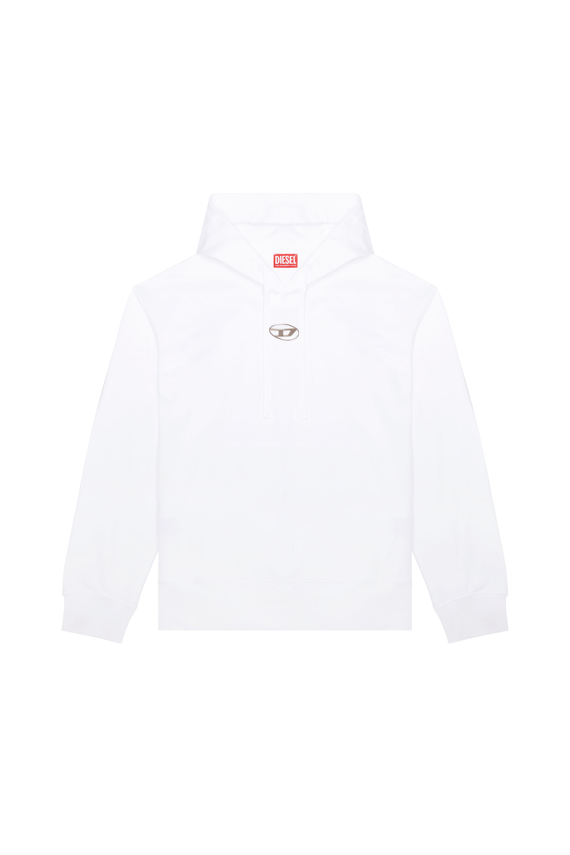 Diesel - S-MACS-HOOD-OD, Man's Oversized hoodie with metallic logo in White - 3
