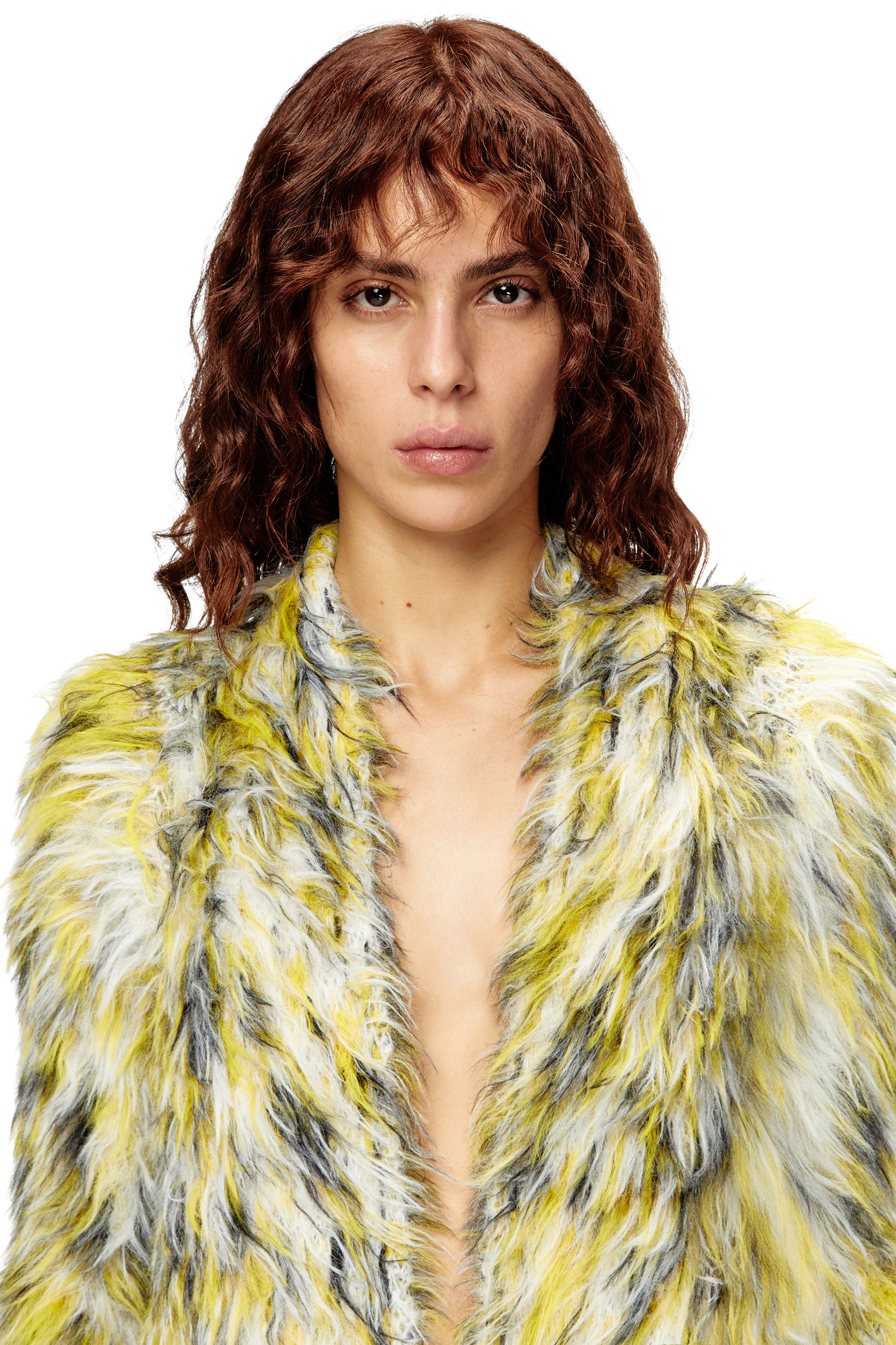 Diesel - M-ANNAINE, Cardigan ouvert en maille duveteuse Femme in Polychrome - 4
