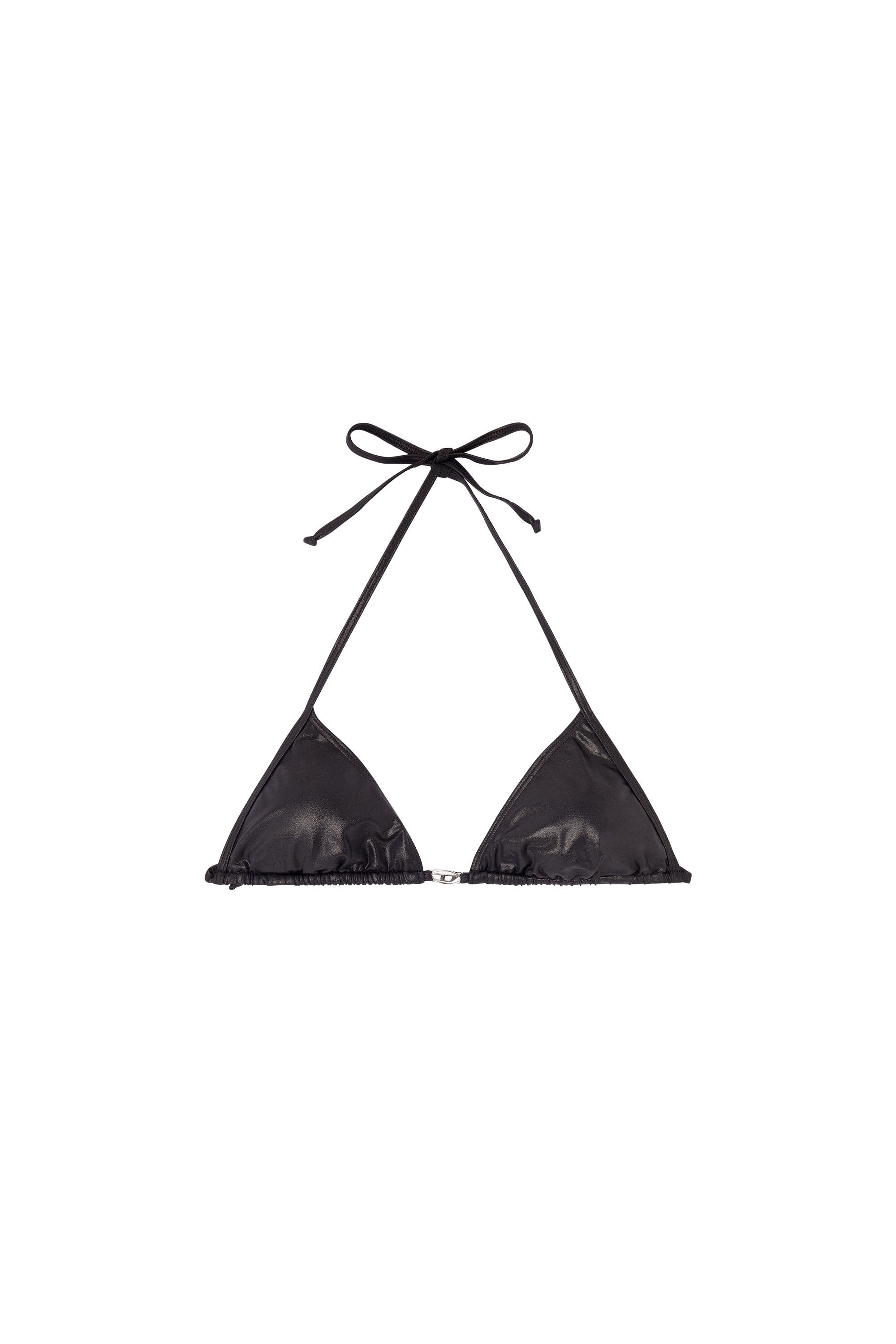 Diesel - ELETTRA-DNM, Bikini triangular en tejido brillante Mujer in Negro - 3