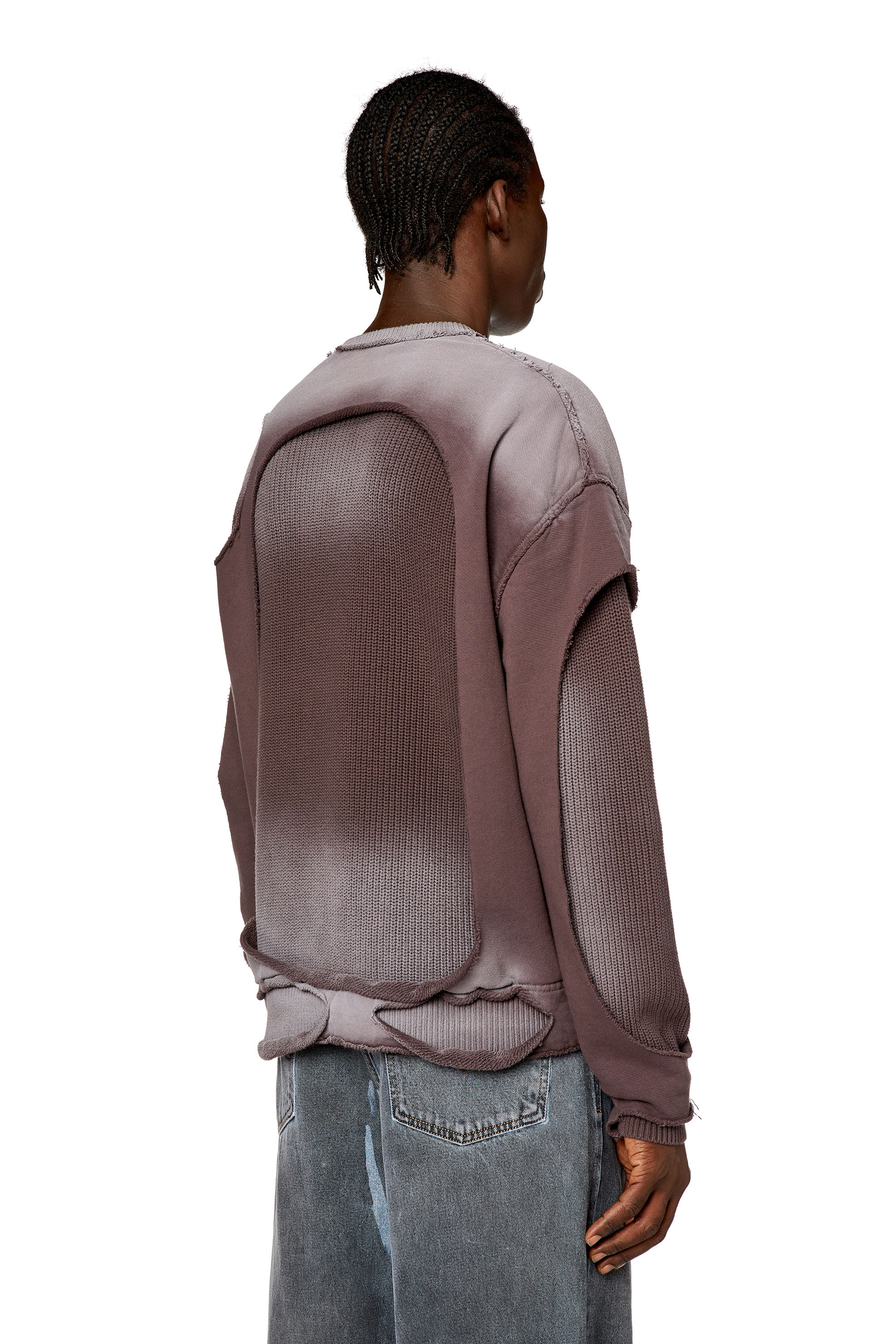 Men's Jumper with destroyed peel-off effect | Grey | Diesel