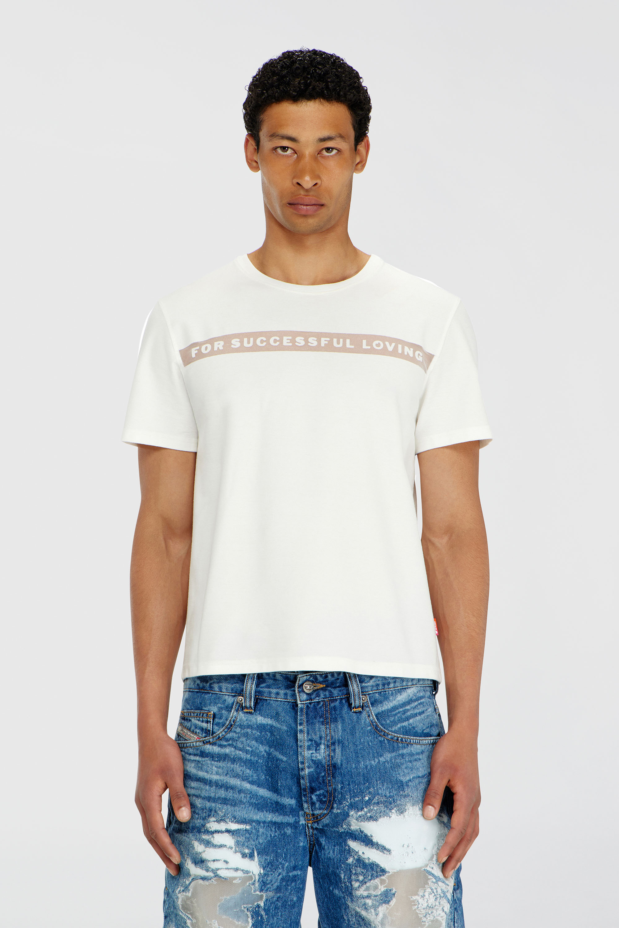 Diesel - PR-T-NOTS-CHI-R, T-shirt avec logo For Successful Loving Mixte in Blanc - 3